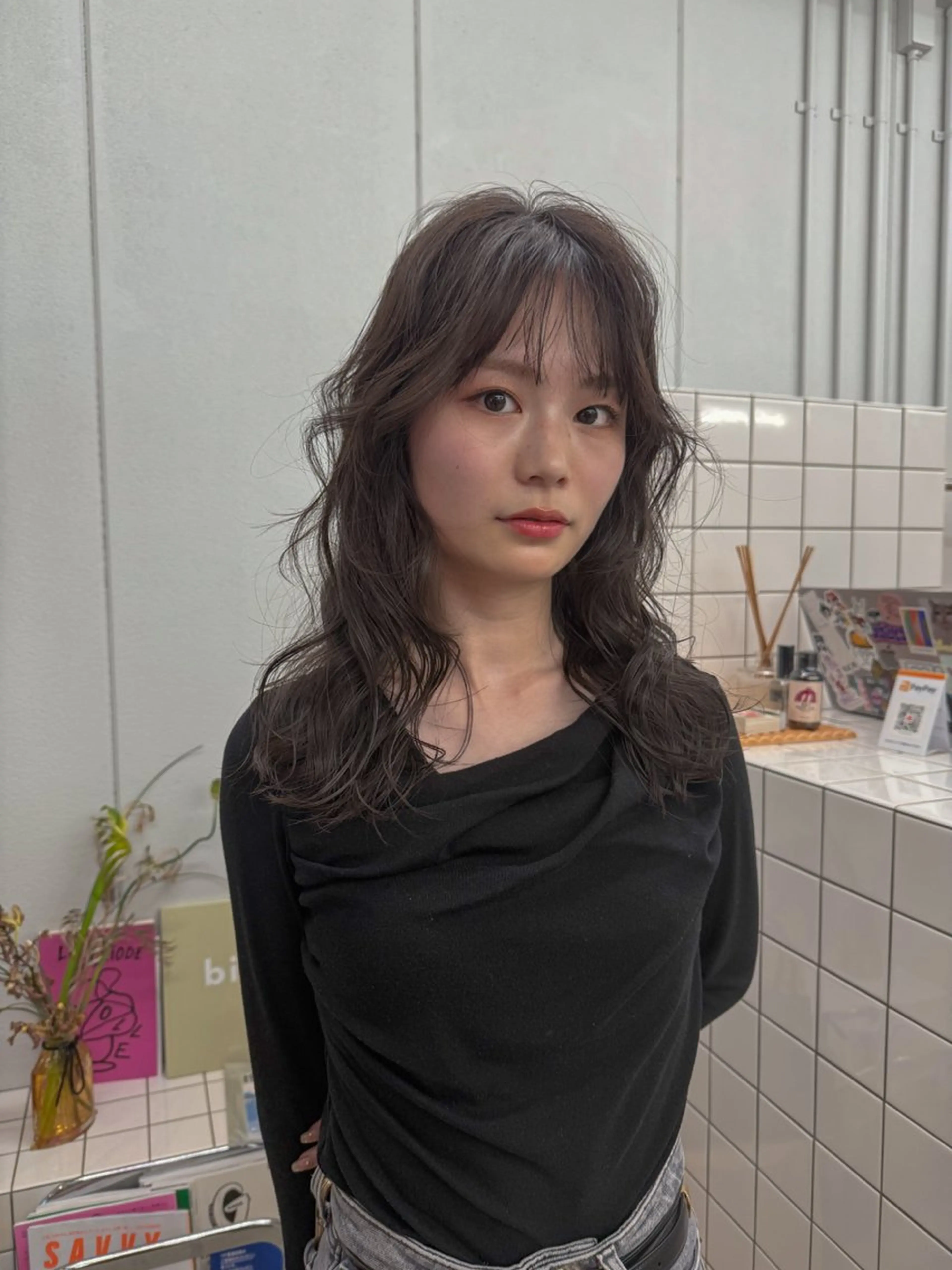 ロング カラー カット ヘアカラー トリートメント 関 京磨のヘアスタイル