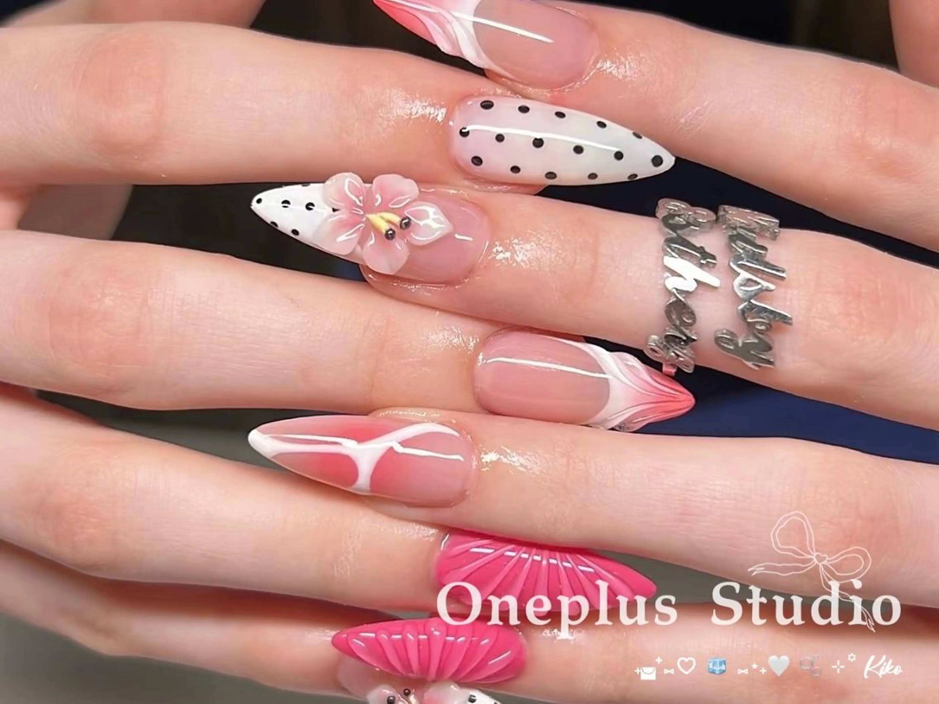 ネイル アニマル柄 ボルドー ブラウン フレンチネイル マグネットネイル haruka 🧸のネイルデザイン