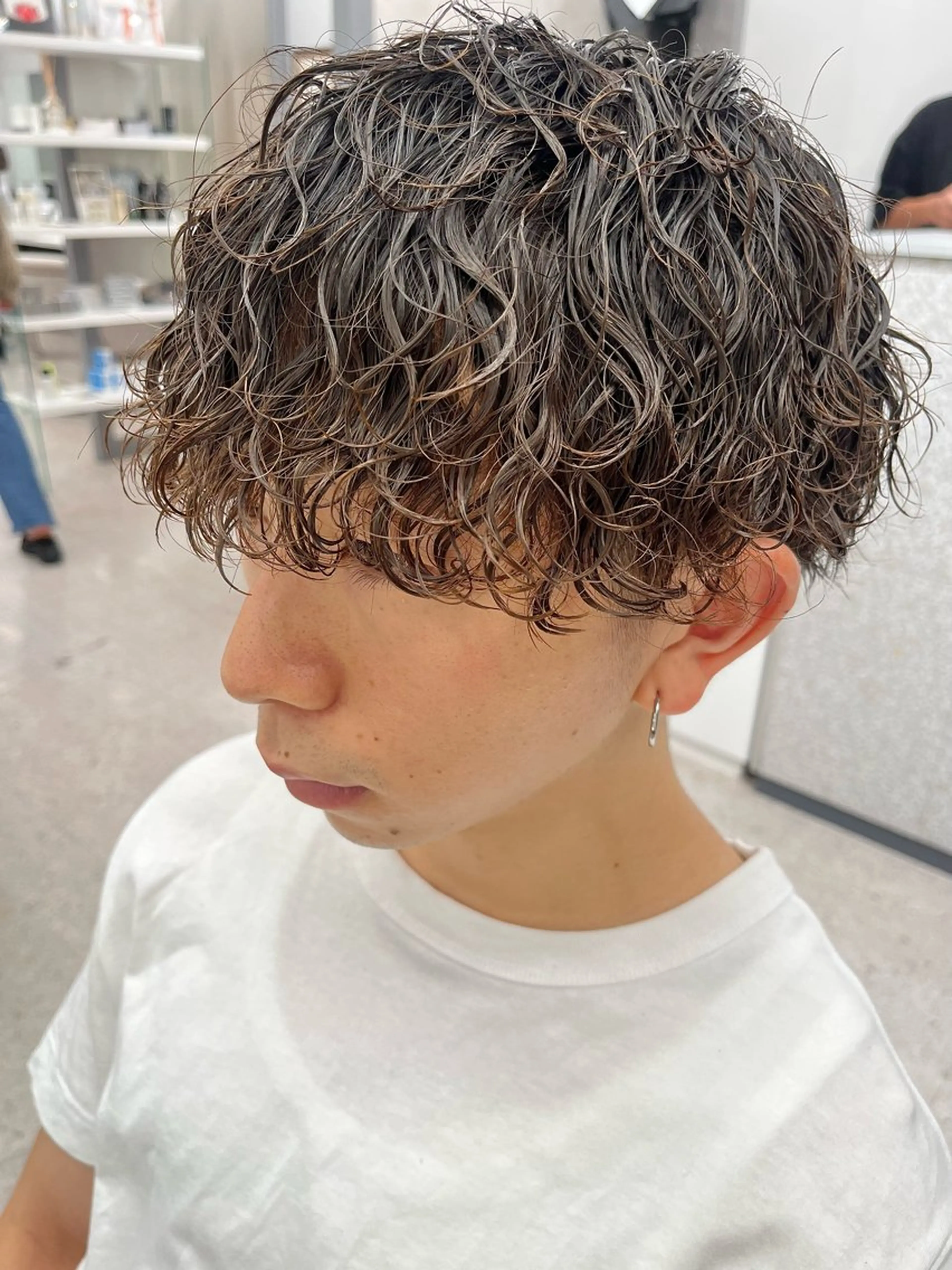 パーマ メンズ メンズパーマ 波巻きパーマ カット パーマ 🍐シャドウパーマ メンズ特化/守岡🍐のヘアスタイル