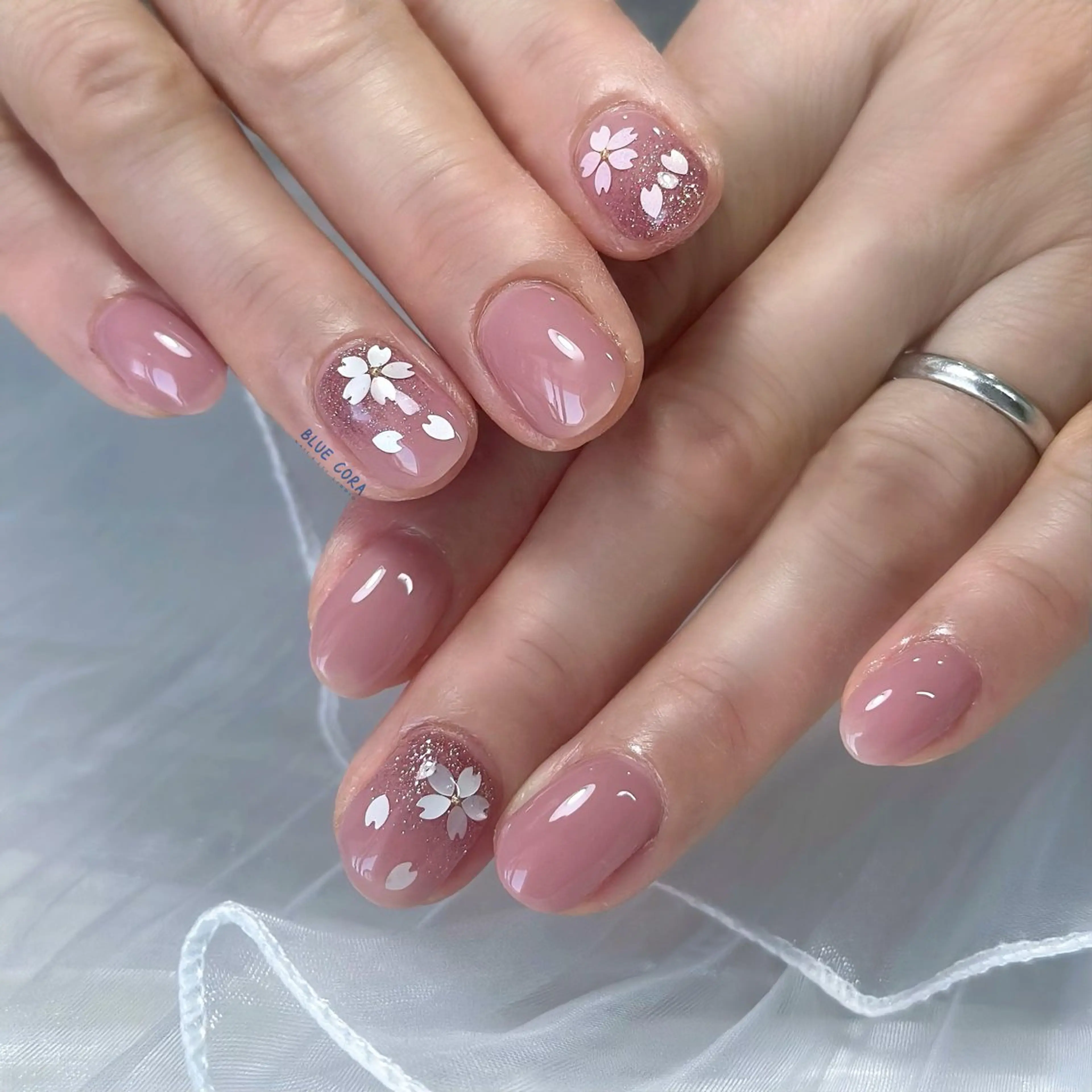 ネイル クリアネイル フラッシュネイル ハンドネイル ハンドケア BLUE CORAのネイルデザイン