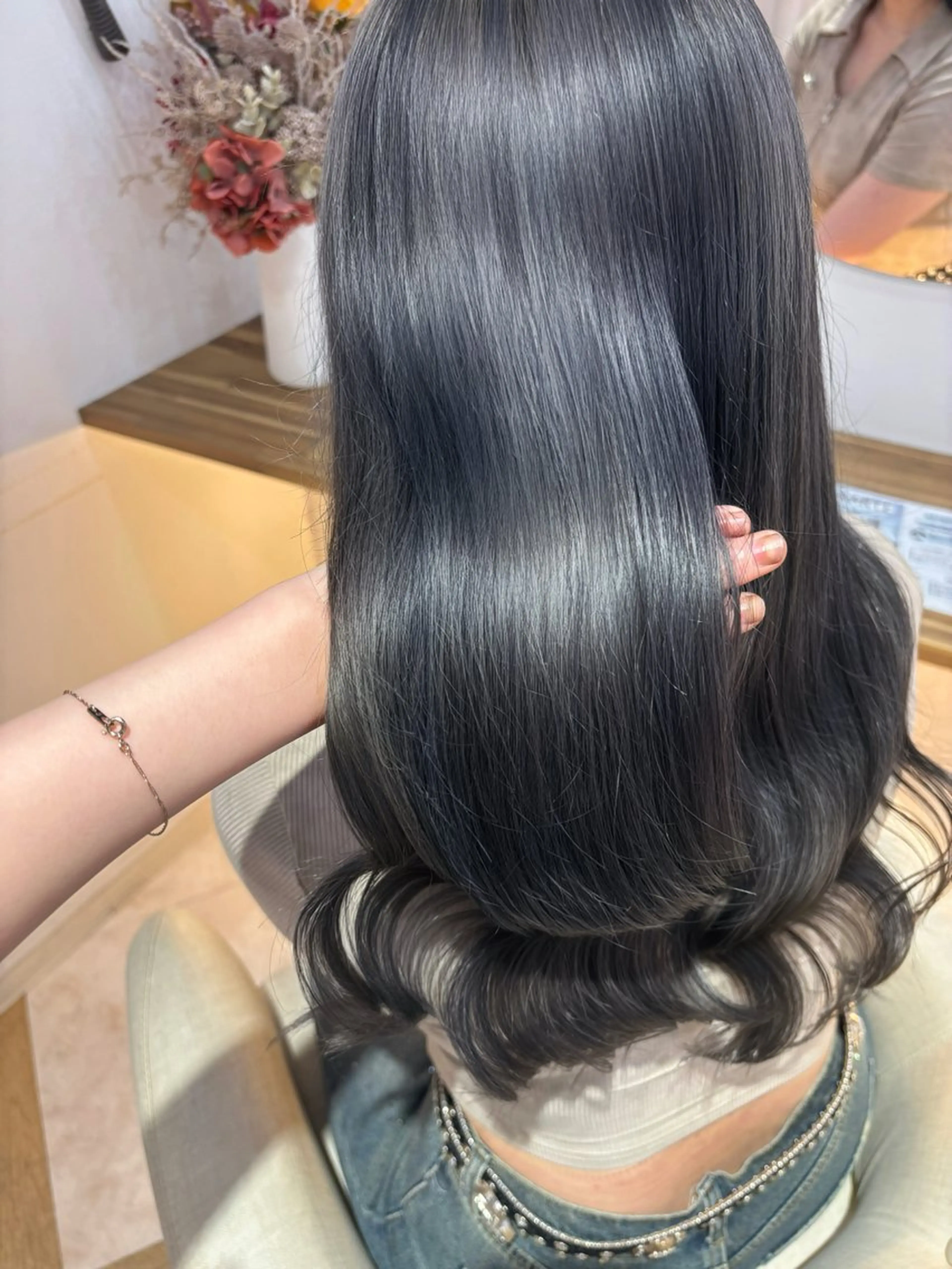 ロング カラー ヘアカラー トリートメント 上尾韓国レイヤー/ 艶カラー/しの🫧のヘアスタイル