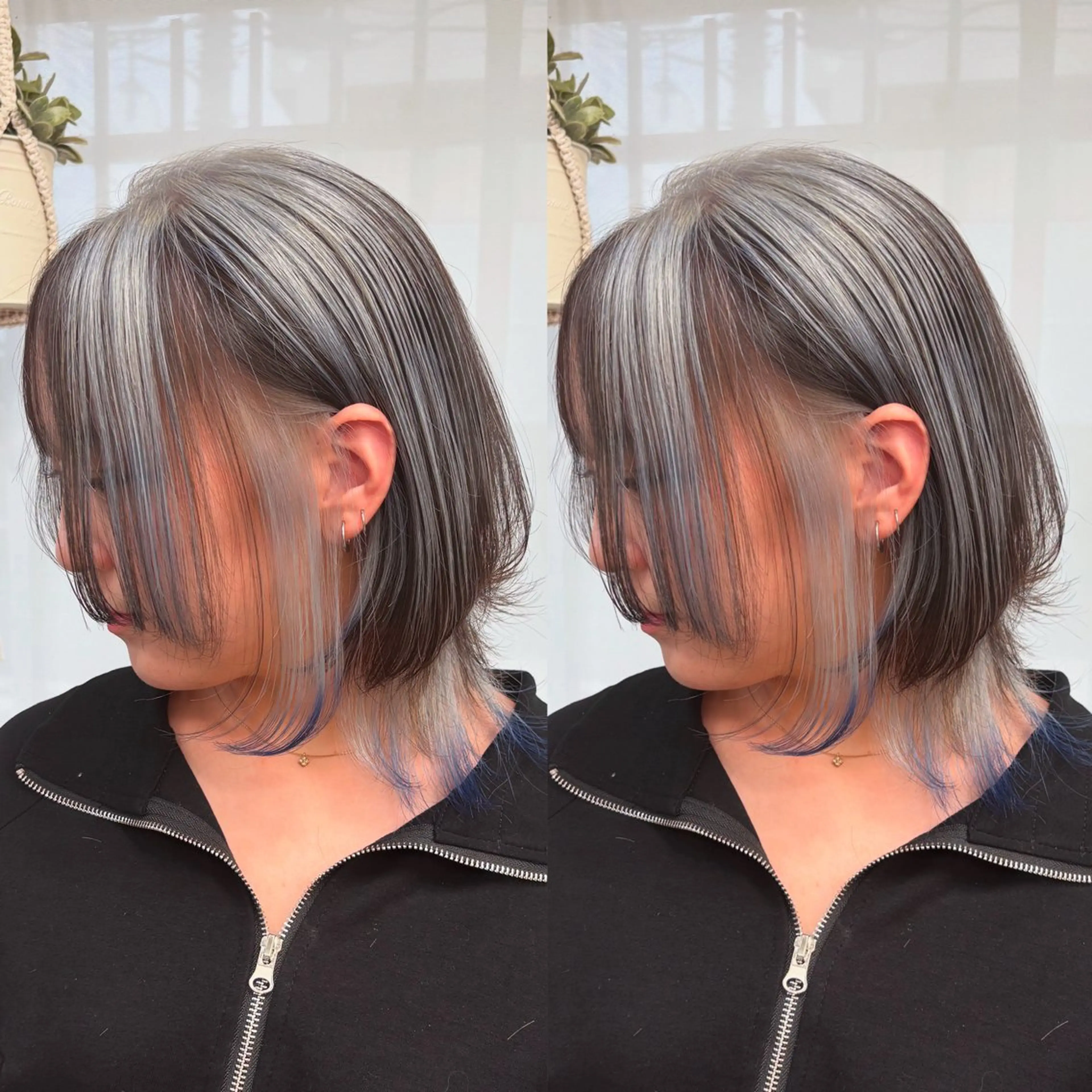 ミディアム ウルフカット ヘアカラー トリートメント Ring  by Moremuu所属・issy/ハイライト ハイトーン／レイヤーのヘアスタイル