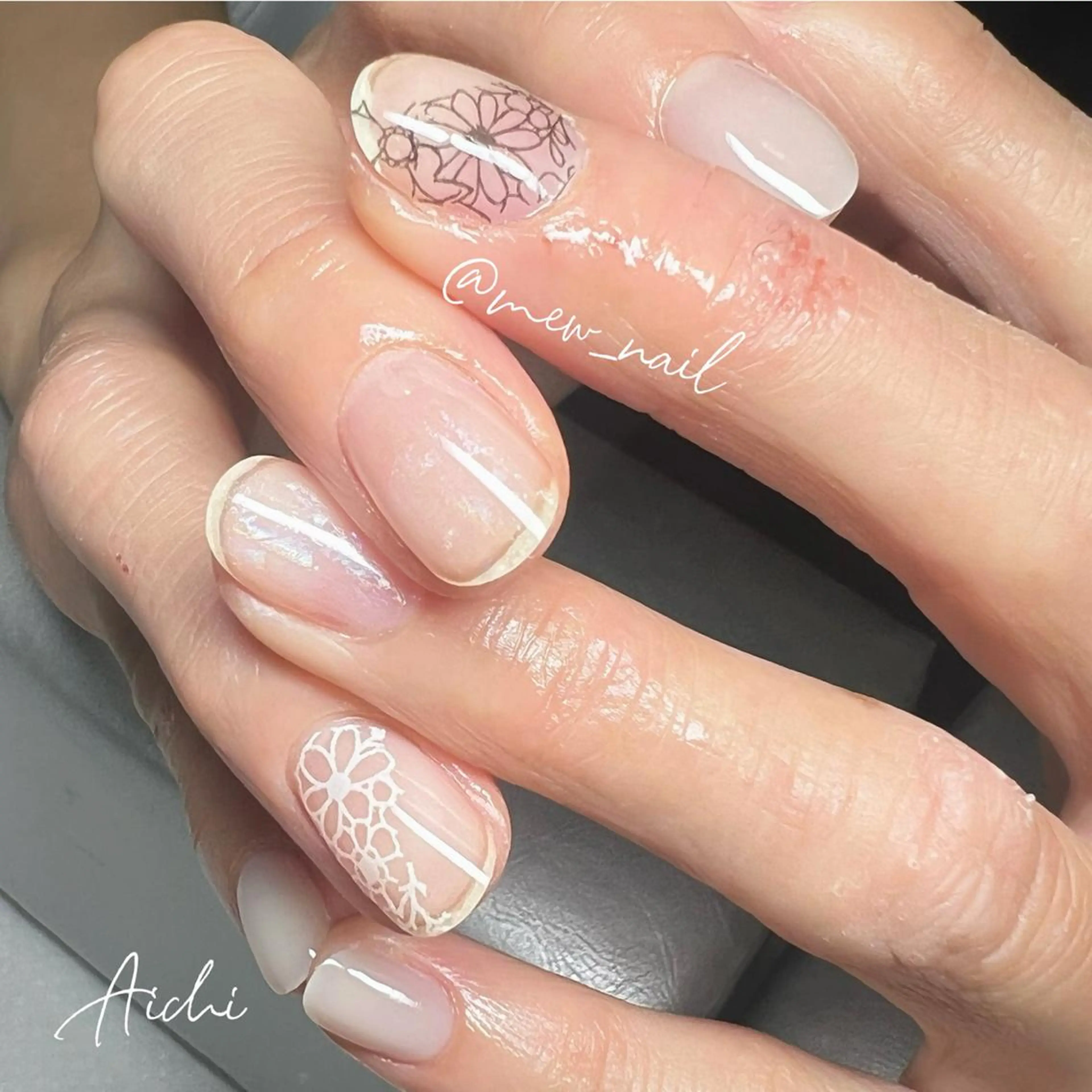 ネイル オーロラネイル オフィスネイル シンプルネイル miyu ☺︎のネイルデザイン