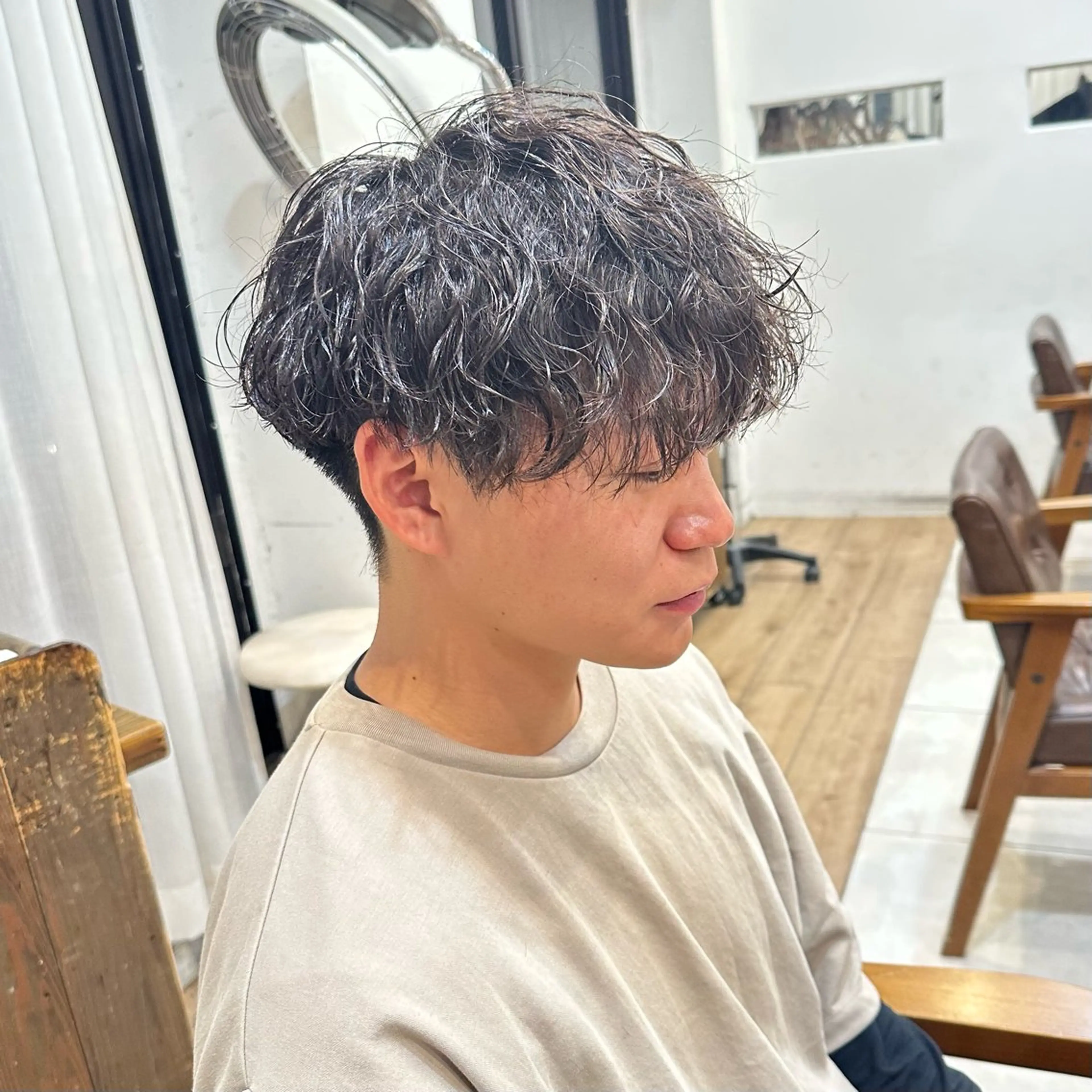 パーマ メンズ マッシュ メンズパーマ ツーブロック 波巻きパーマ 🌈【曲がる縮毛矯正 】🌈益子卓馬のヘアスタイル