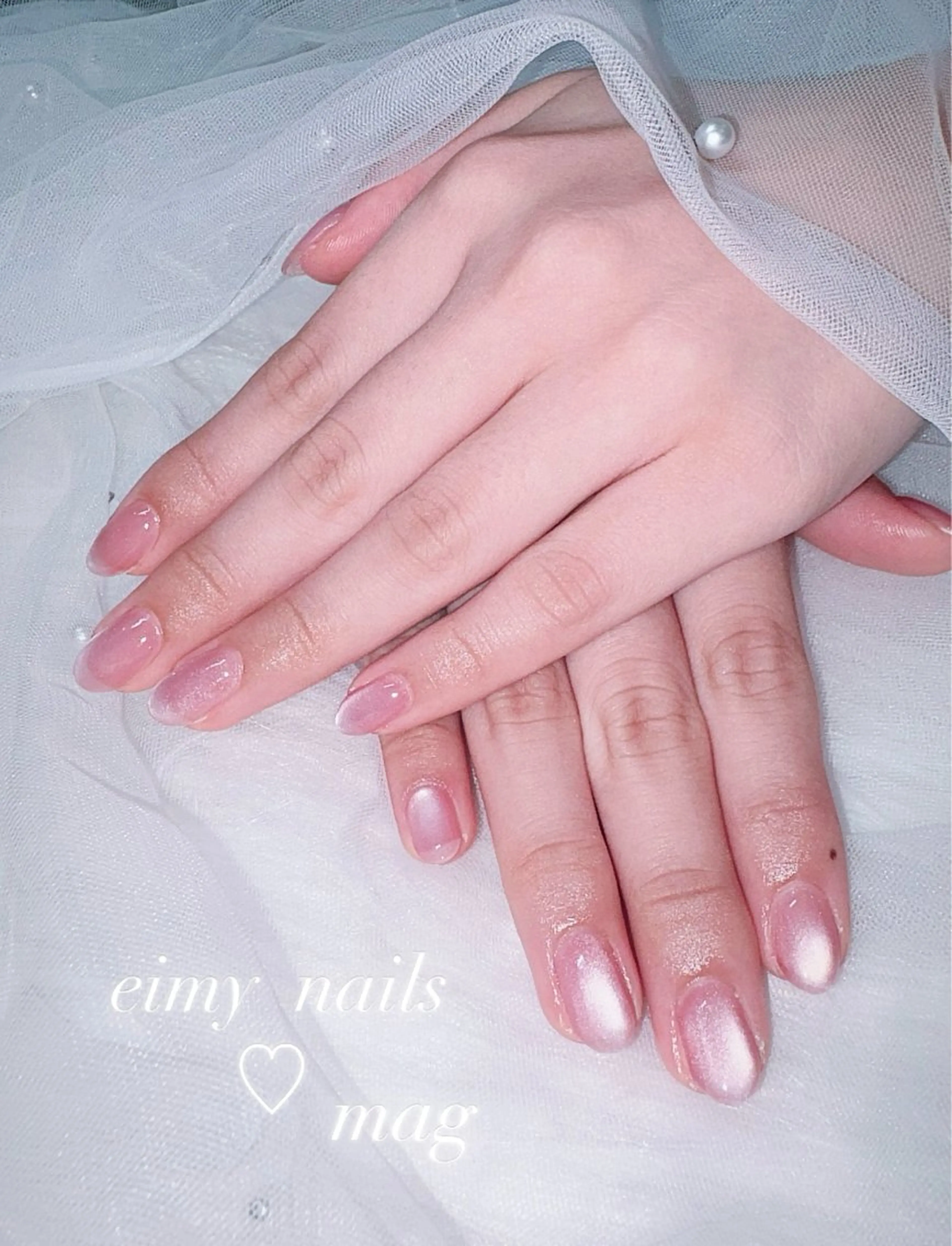 ネイル マグネットネイル マグネットワンカラー ワンカラーネイル ピンク ハンドネイル eimy nails♡のネイルデザイン