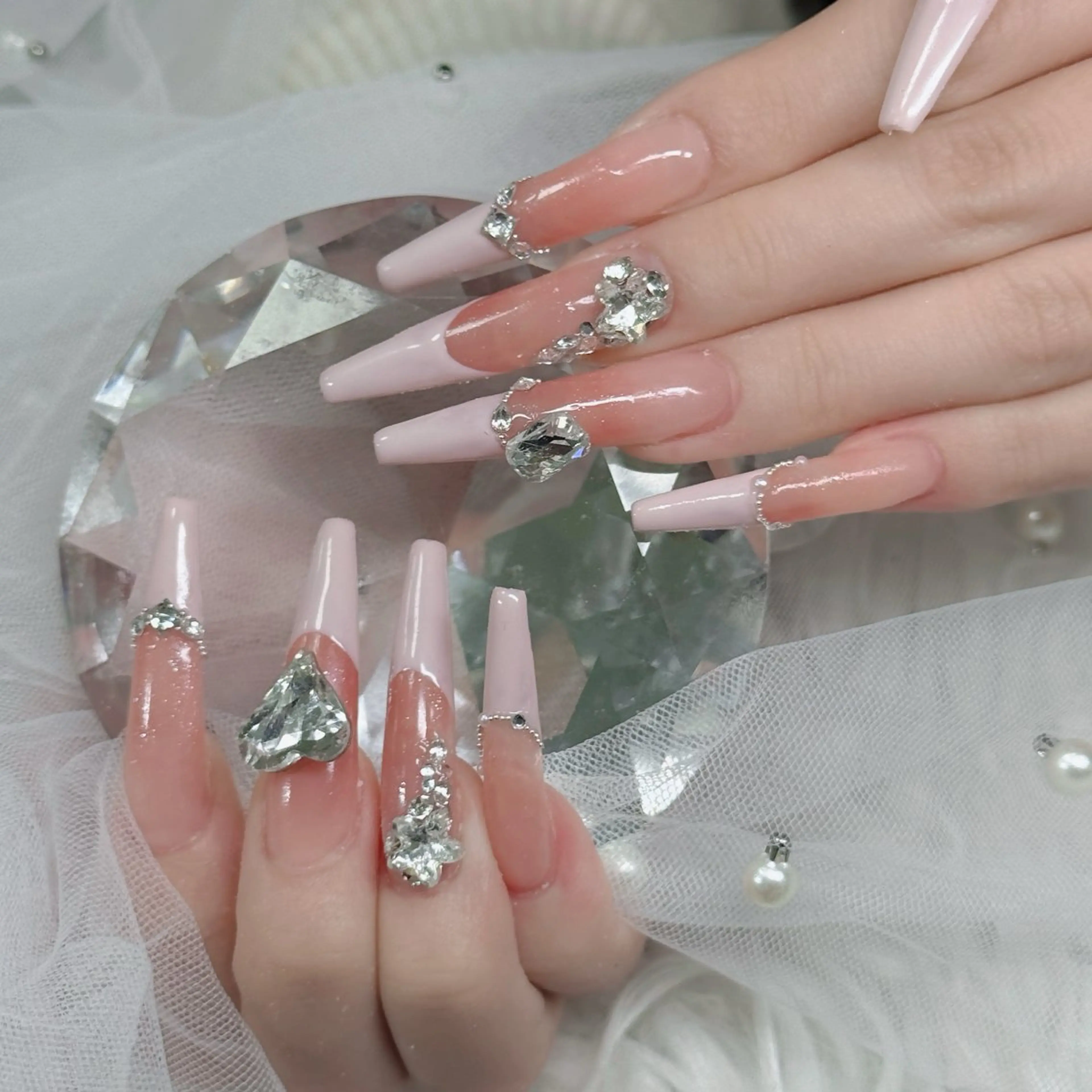 ネイル フットネイル フレンチネイル グラデーション 韓国ネイル ロングネイル ハンドネイル Hani Nail Salonのネイルデザイン