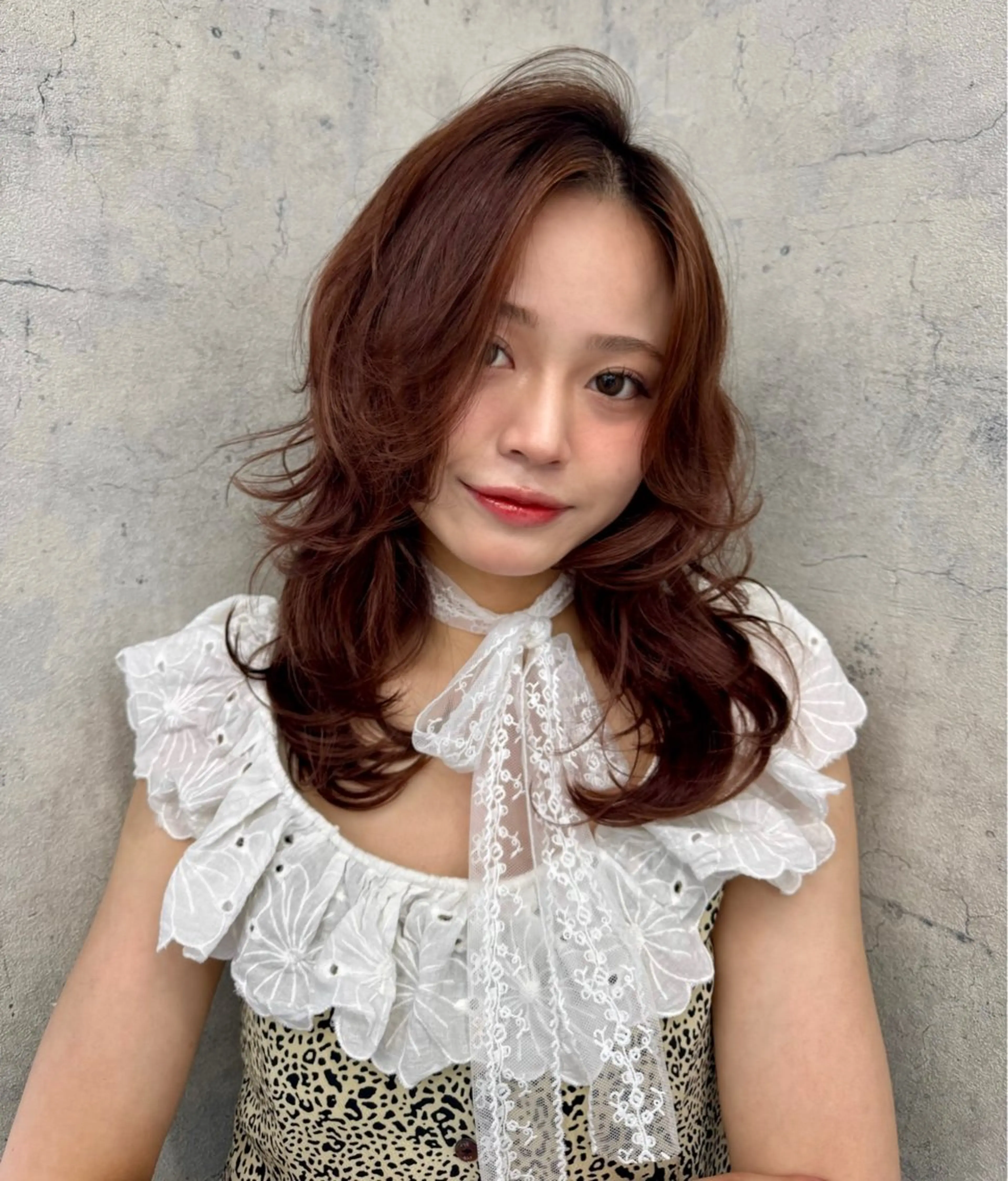 ミディアム カラー カット ヘアカラー トリートメント ハイトーン/レイヤー 💜Akaneのヘアスタイル