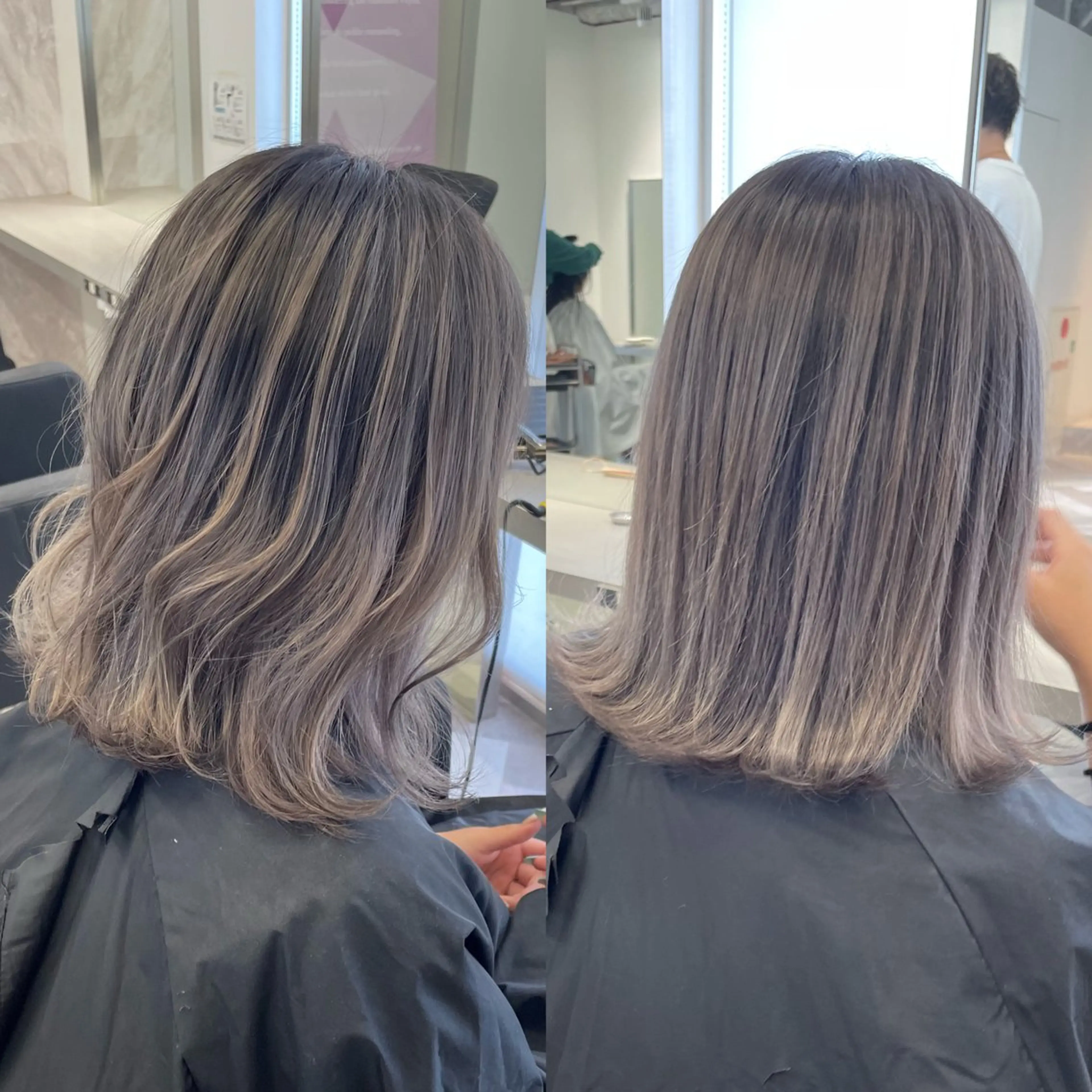 ミディアム カラー ヘアアレンジ バレイヤージュ レイヤーカット カット ヘアカラー トリートメント 🎗秋山勇/ GEAR.代表のヘアスタイル