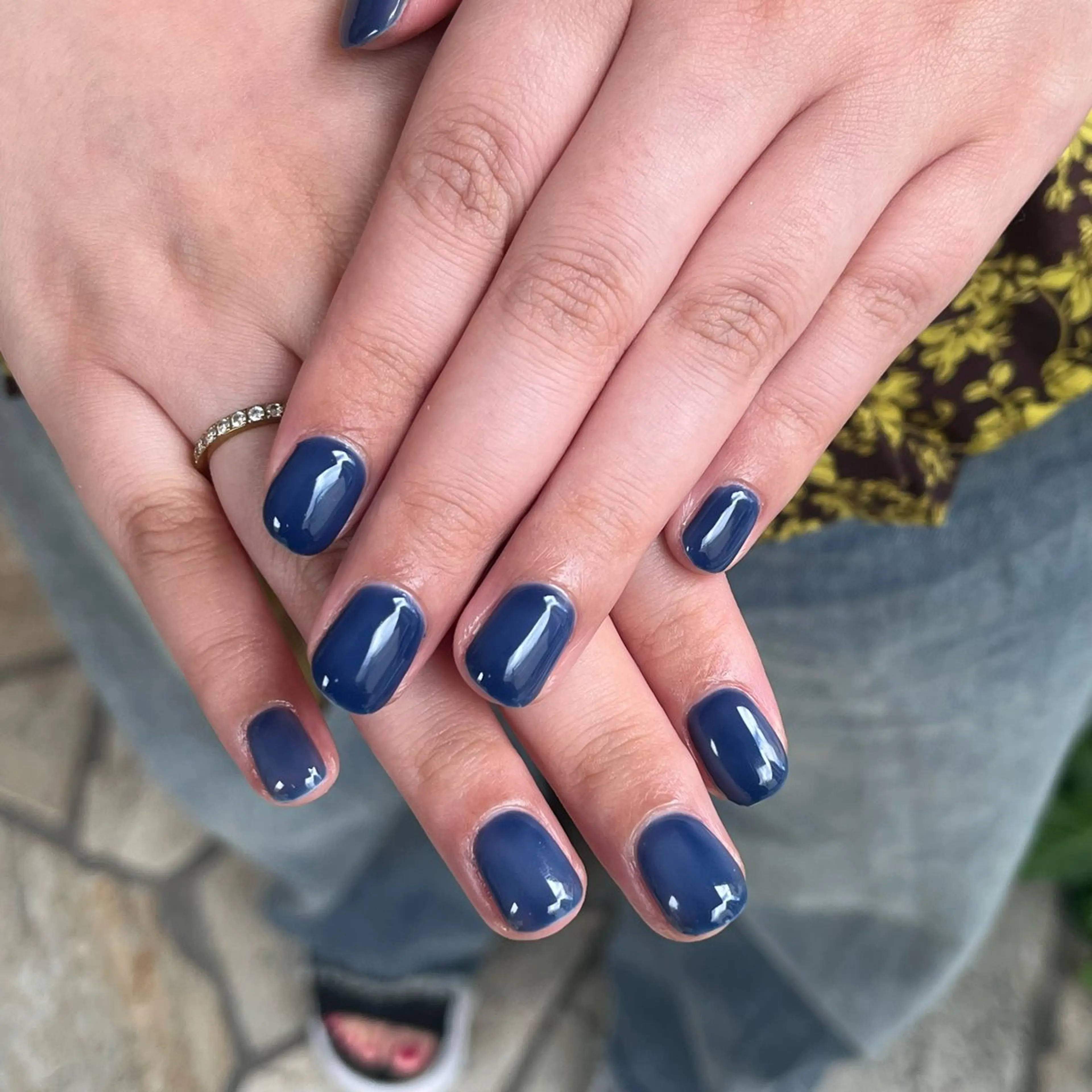 ネイル ネイビー ワンカラーネイル 坂口 莉愛のネイルデザイン