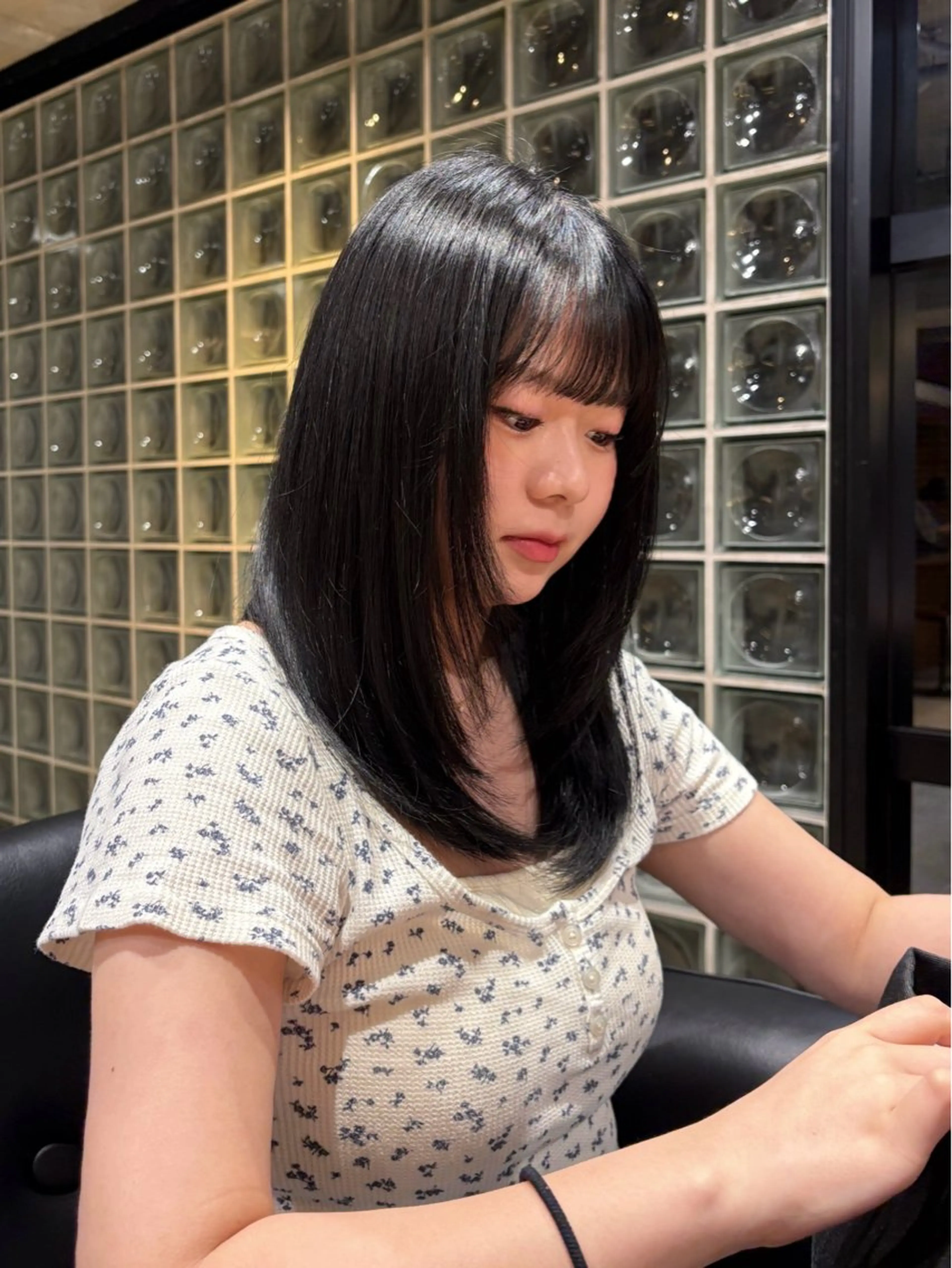 カラー 黒髪 ブルーカラー ブルーブラック 透明感カラー 名駅/ブリーチカラー /masaki⠀のヘアスタイル