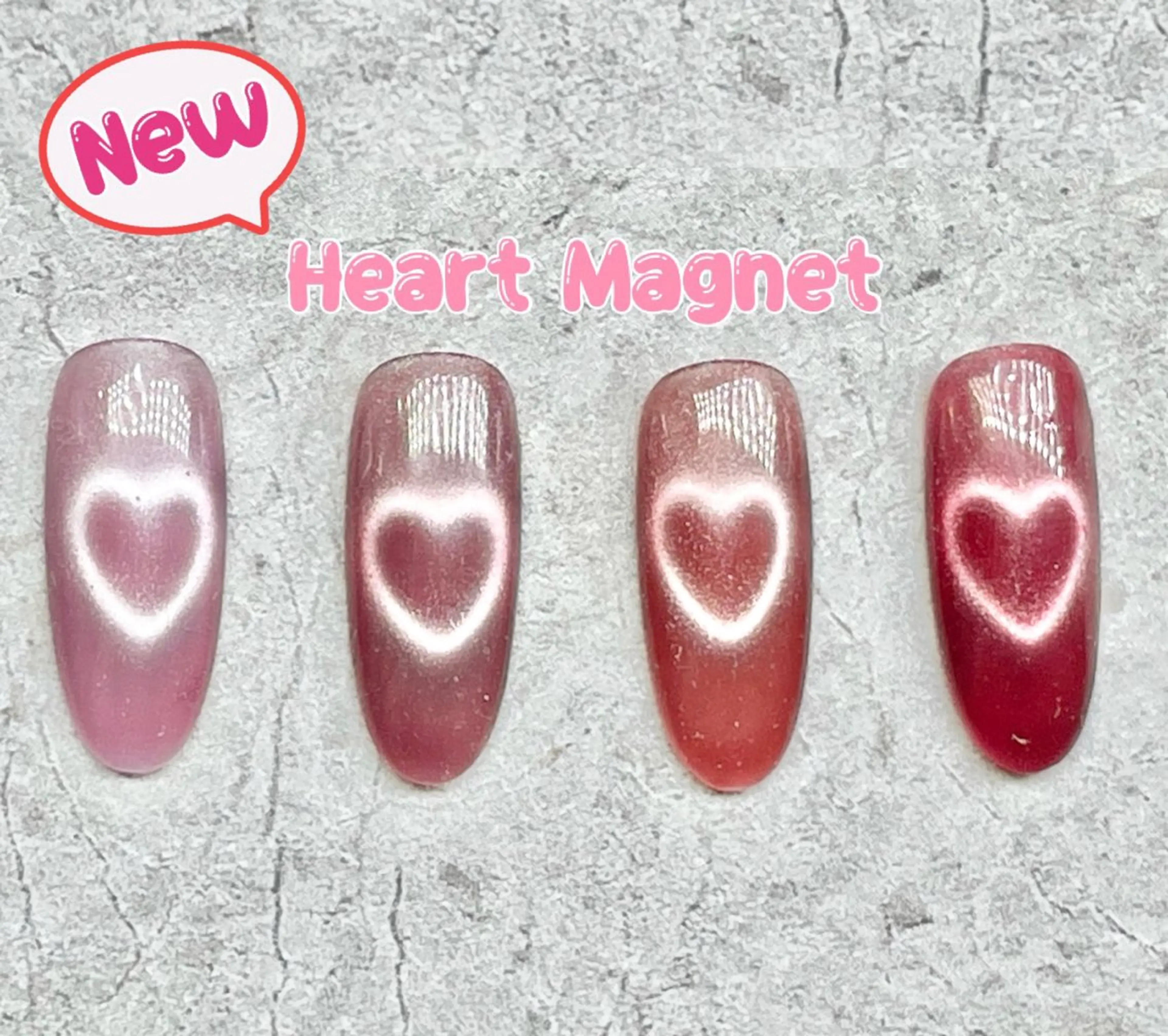 ネイル ハート マグネットネイル ハンドネイル ハンドケア atelier yu's nailのネイルデザイン