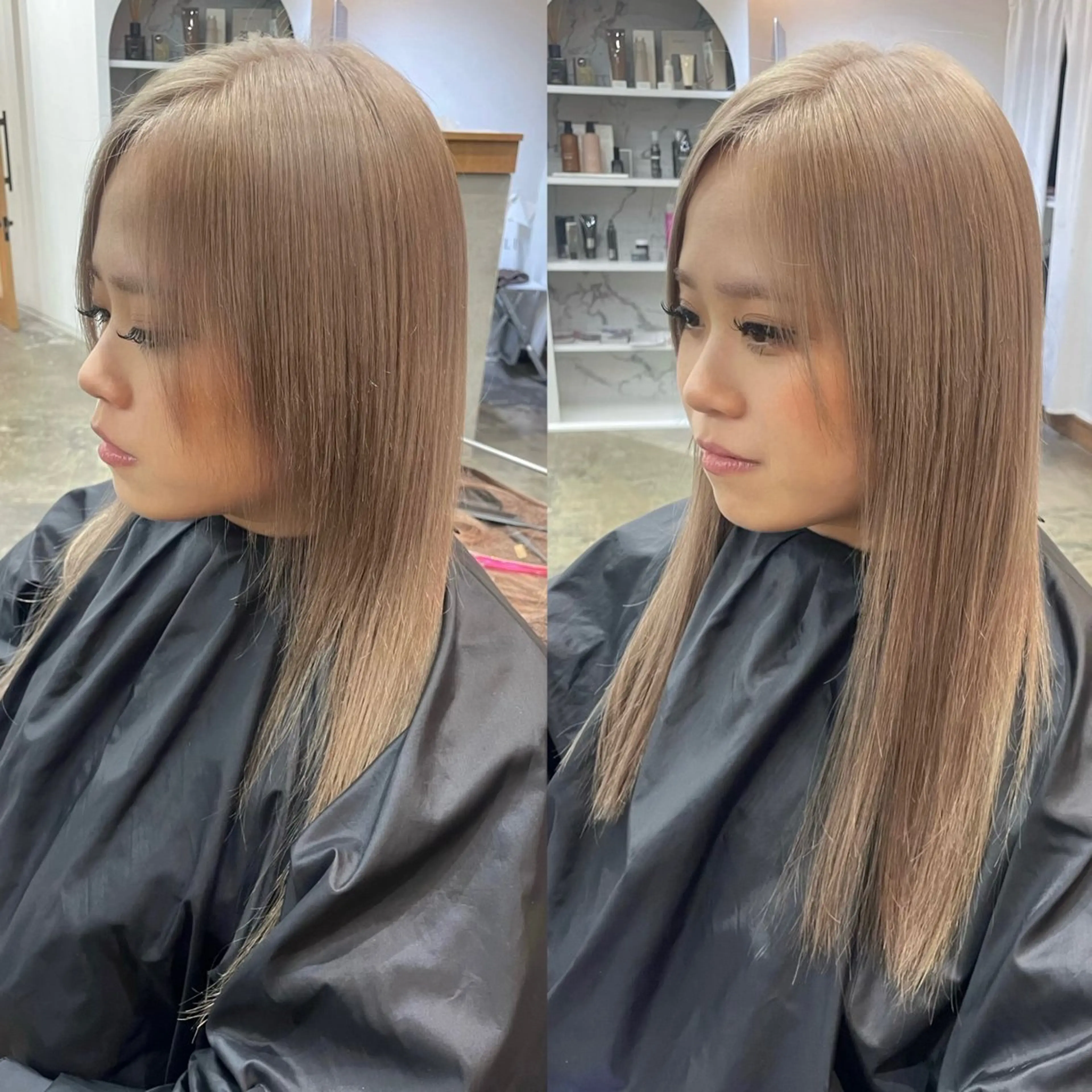 セミロング シールエクステ エクステ カラーモデル募集 吉原佳穂💗のヘアスタイル