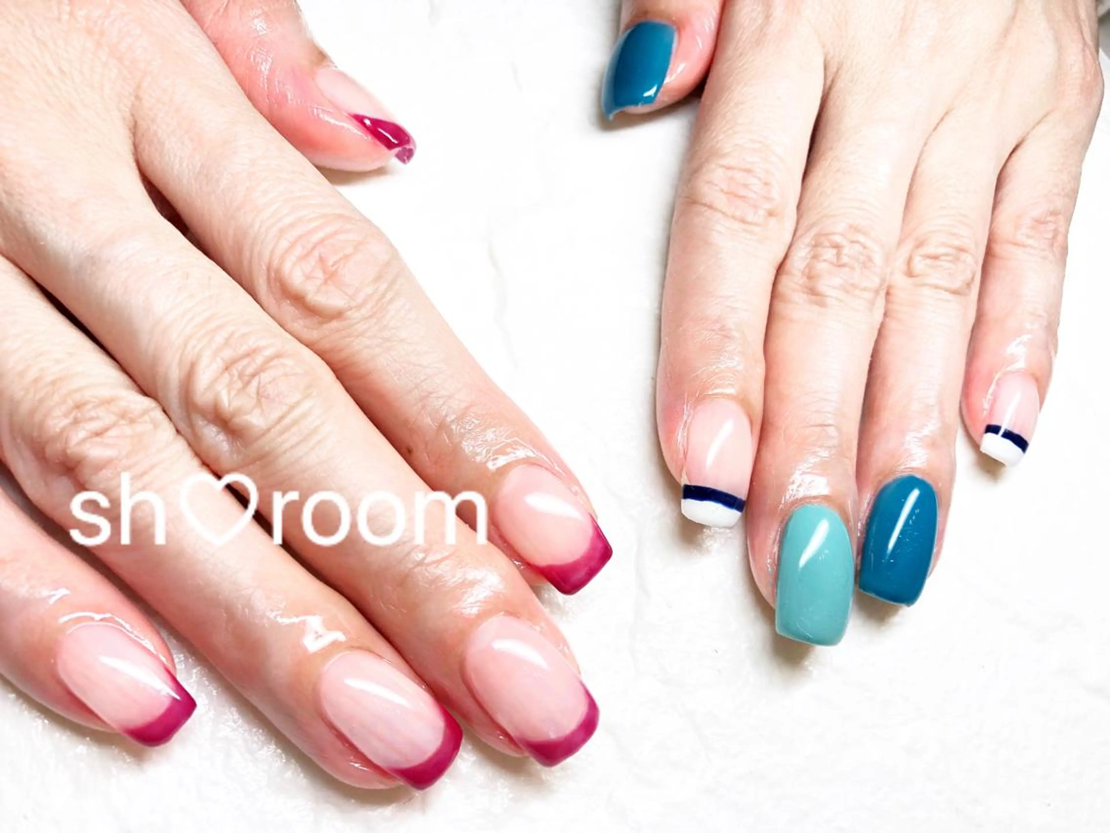 ネイル フレンチネイル キラキラネイル 韓国ネイル ミラーネイル ニュアンスネイル Nail salon Ruuのネイルデザイン