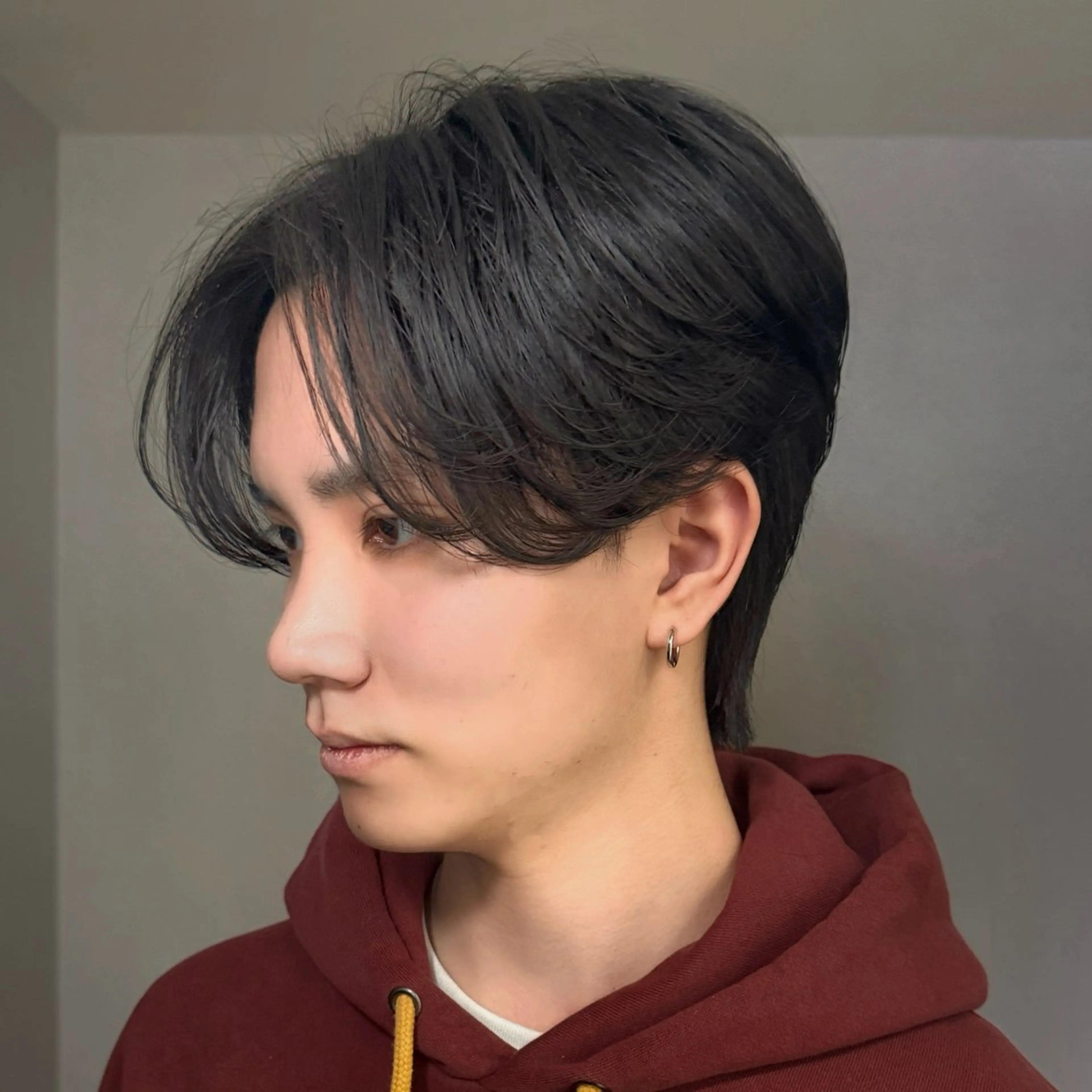 メンズ センターパート ダウンパーマ フェザーパーマ メンズ韓国風 マッシュ カット GO TODAY シェアサロン原宿 Verno所属・センターパート特化/ メンズカット/ヒロキのヘアスタイル