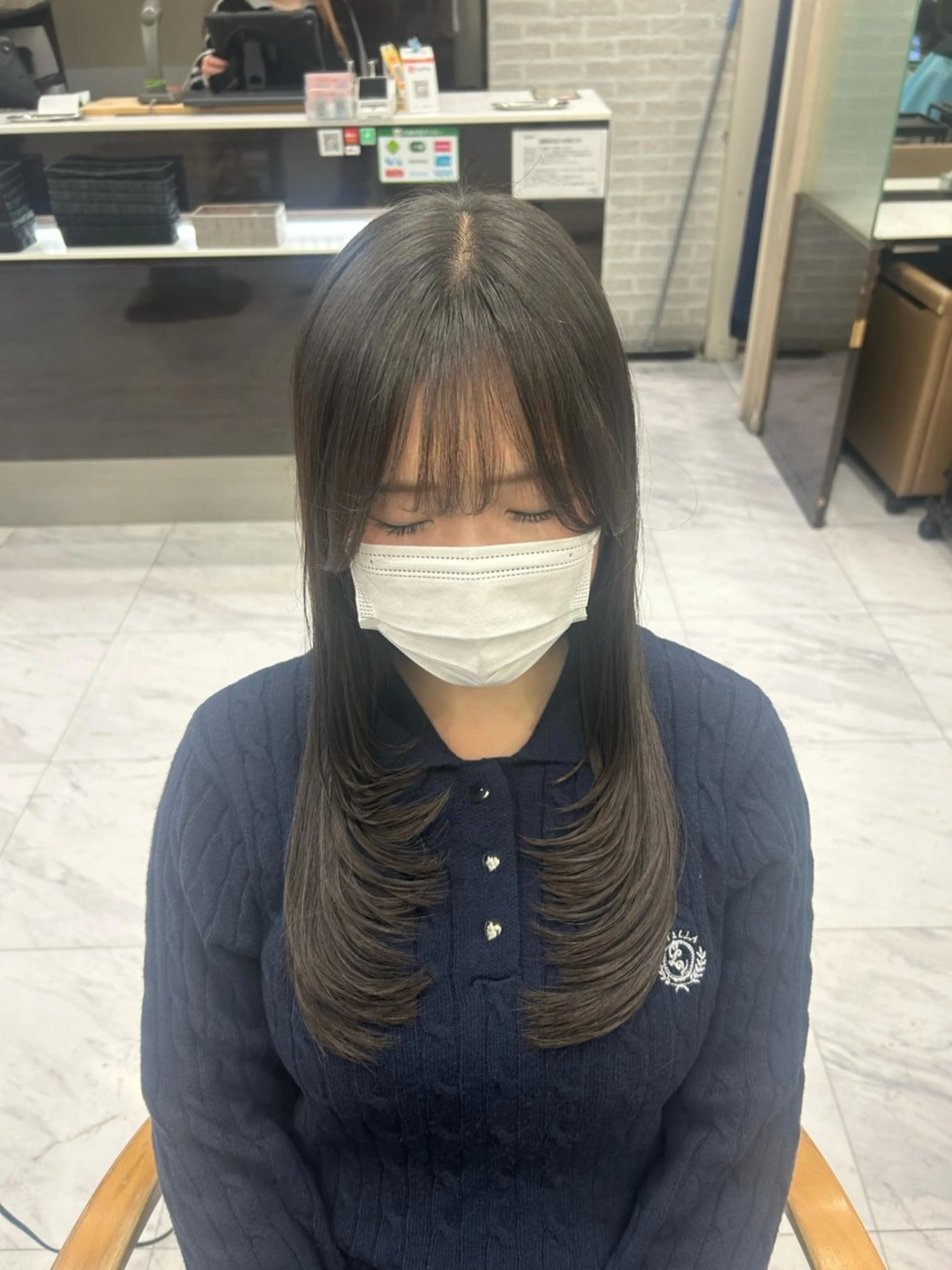 ロング 顔周りカット ハイレイヤー レイヤーカット カット 🍊小川実里🍊 /カラーレイヤーのヘアスタイル