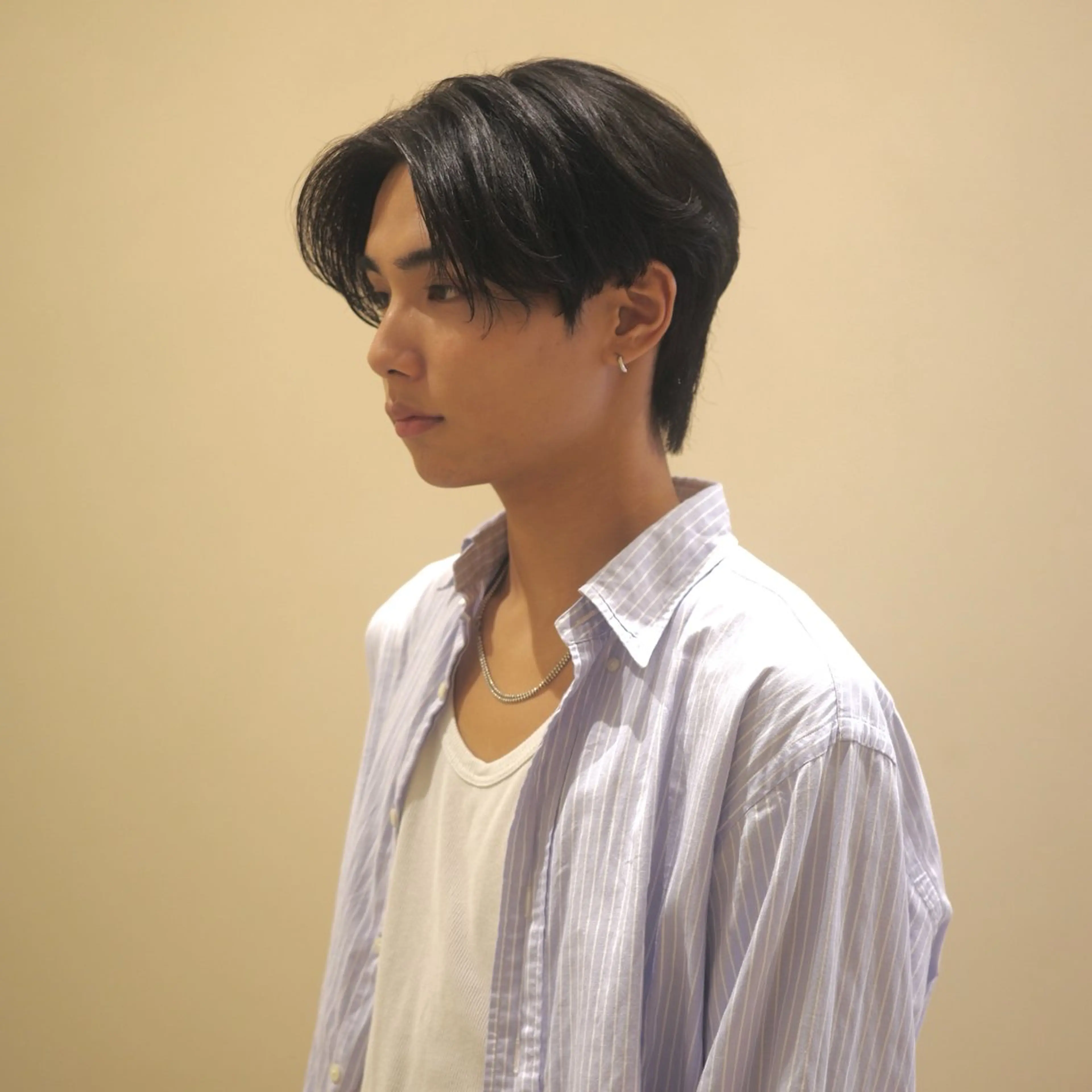 メンズ 韓国ヘア/髪質改善/ レイヤー/ブラウンのヘアスタイル