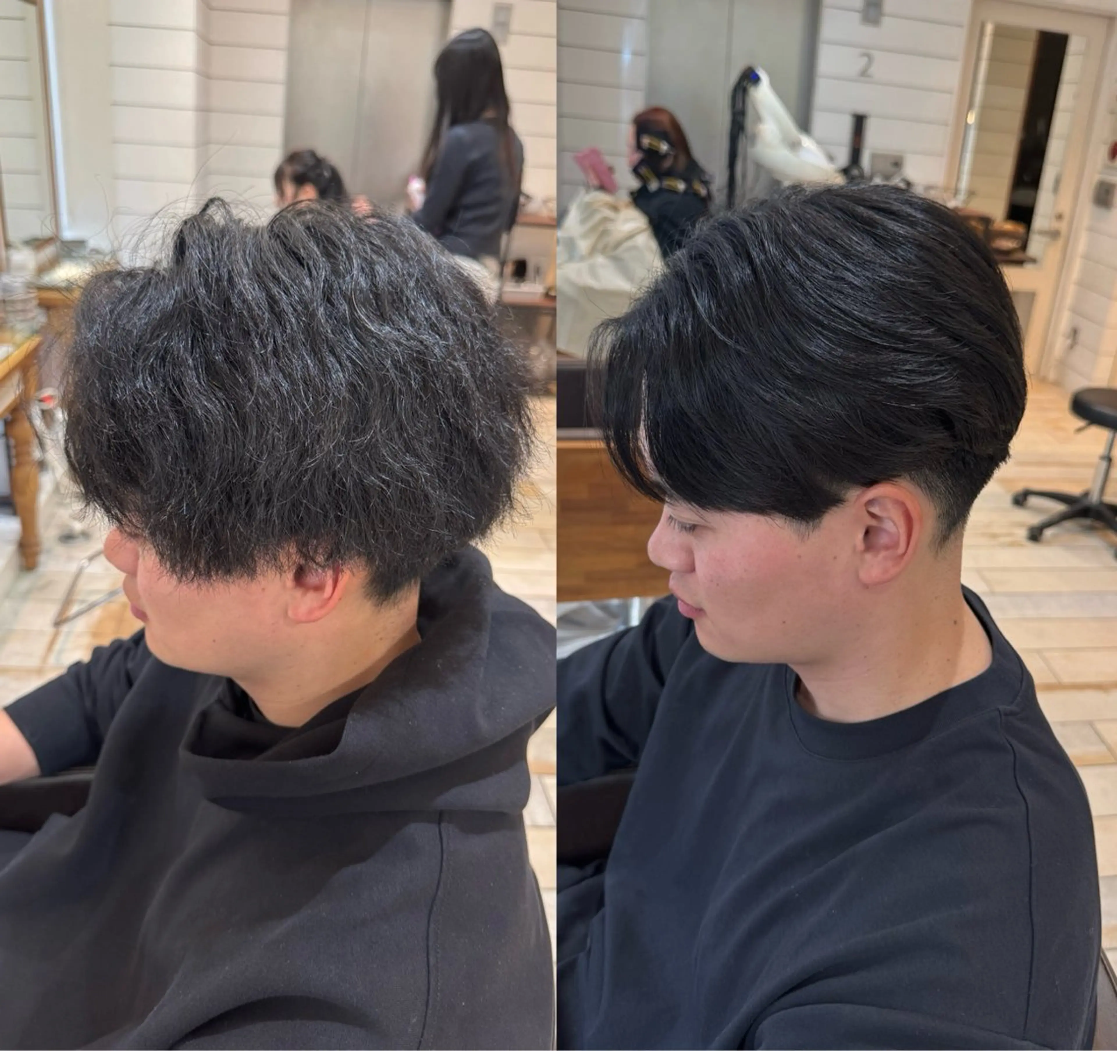 メンズ センターパート メンズパーマ カット パーマ 縮毛矯正 HIDERO/渋谷/ センターパートのヘアスタイル