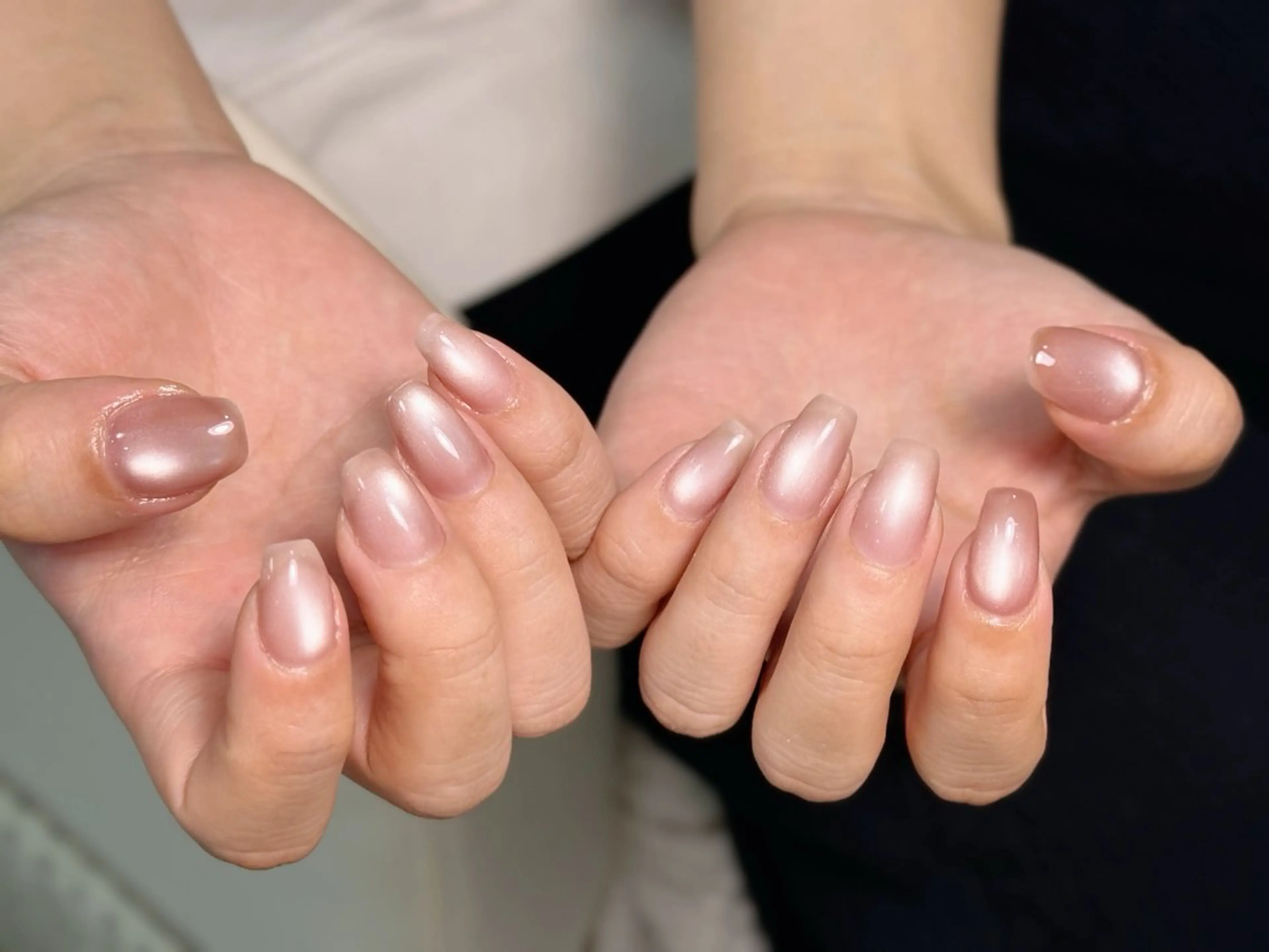 ネイル アートネイル オーロラネイル チークネイル フレンチネイル ガラスフレンチ 🎀🎀YooLi Nail Salonのネイルデザイン