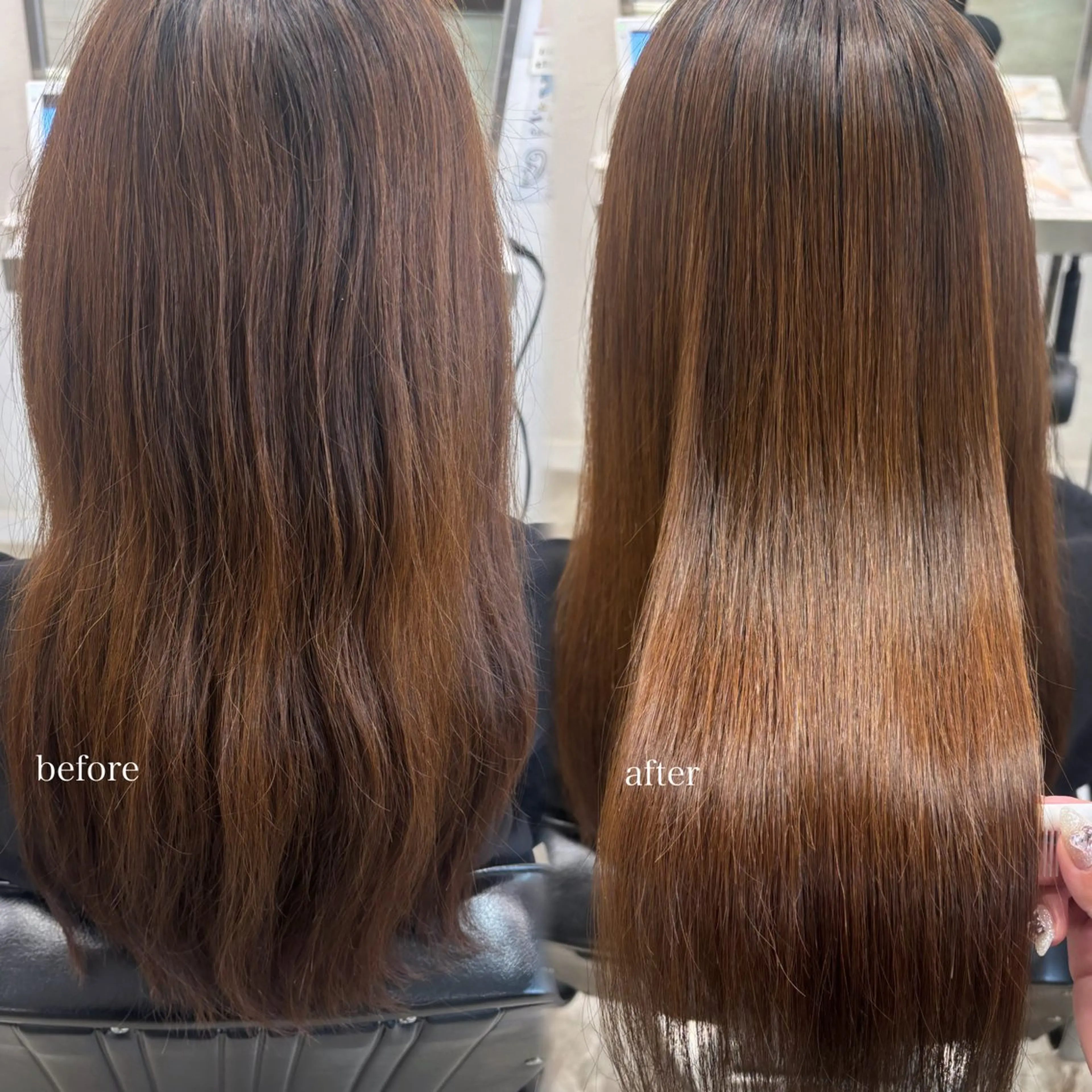 ロング 縮毛矯正 韓国ヘア🇰🇷 HINAのマツエク・マツパデザイン