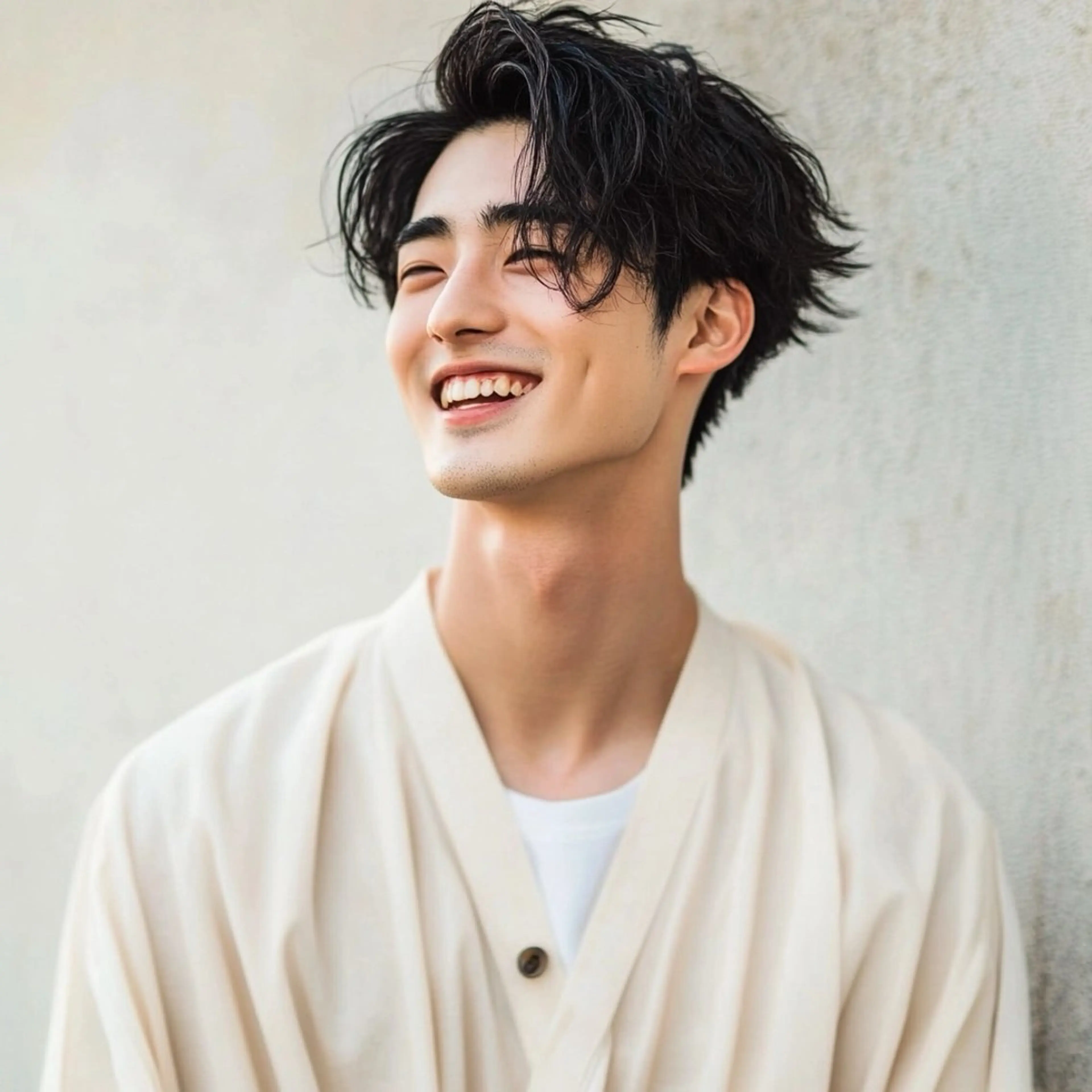ミディアム 外ハネヘア 尭部 佑太のヘアスタイル