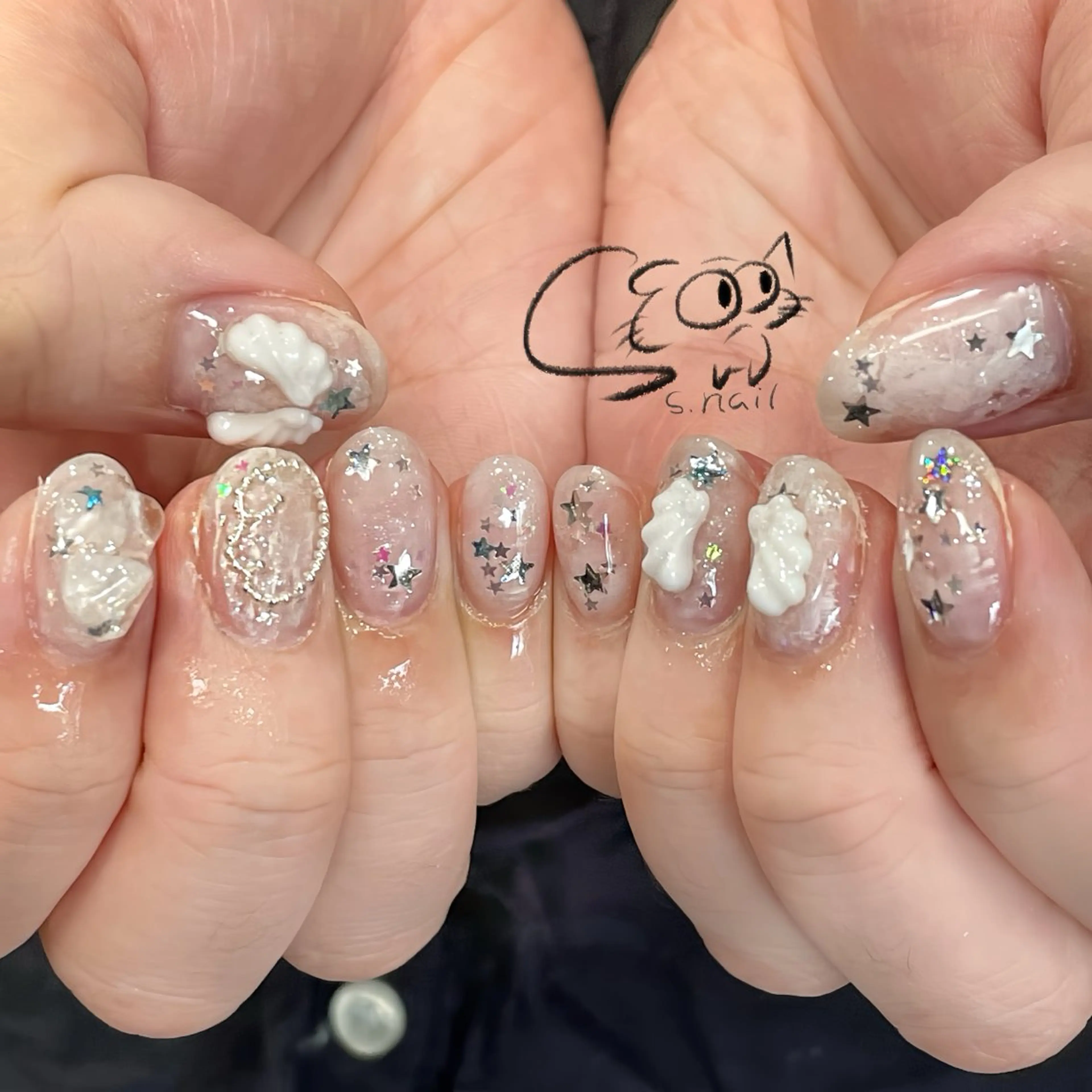 ネイル チークネイル フレンチネイル グラデーション マグネットネイル ワンカラーネイル S.nail _のネイルデザイン