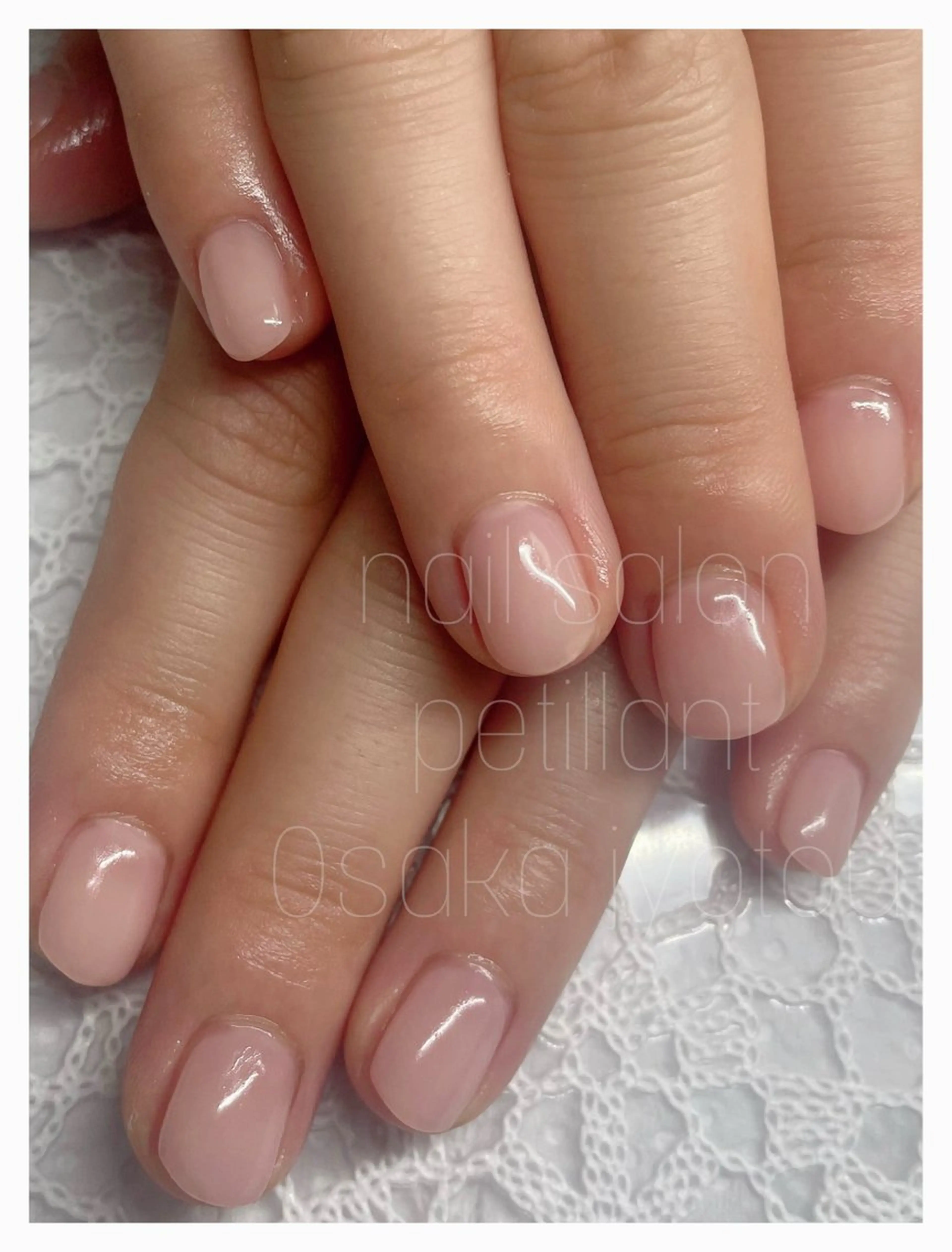 ネイル クリアネイル オフィスネイル ワンカラーネイル ピンク nail salon petillantのネイルデザイン