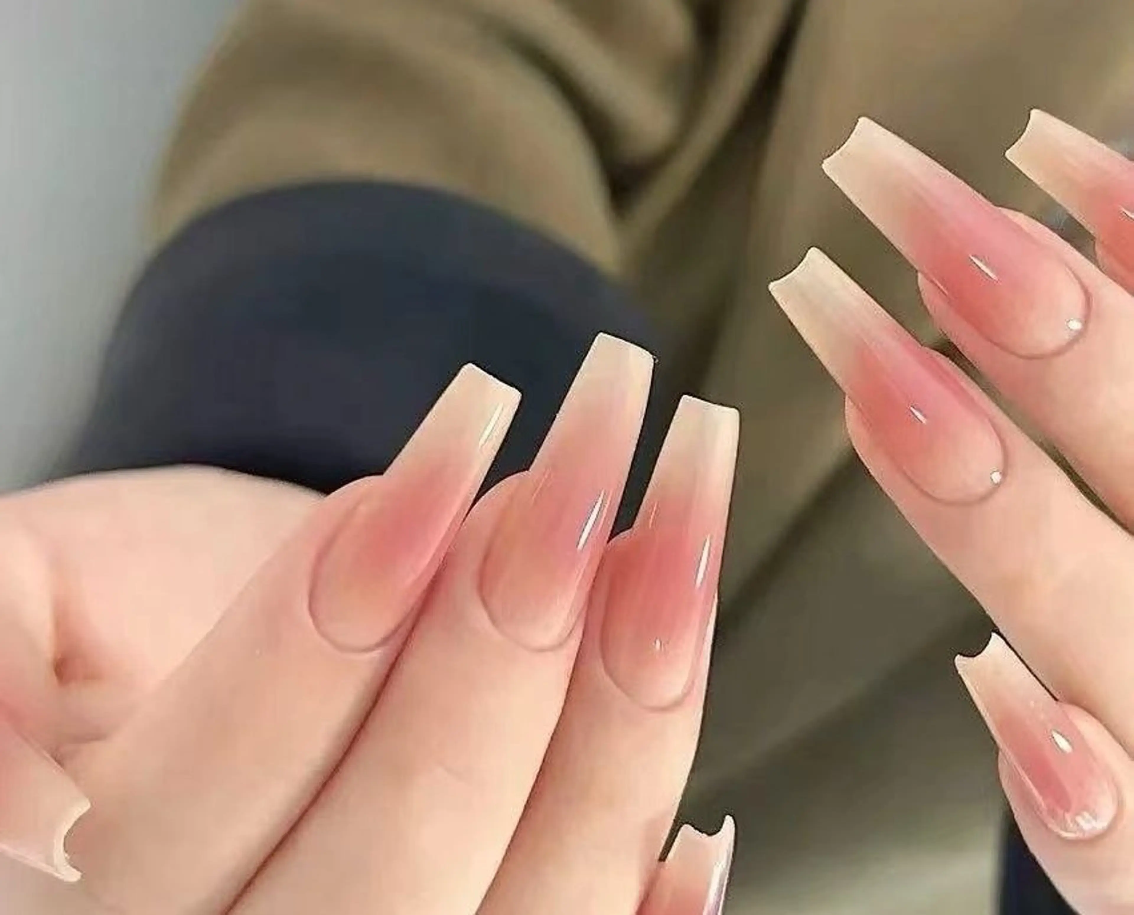 【チップ長さ出し10本】✨ラメチーク ネイルの写真