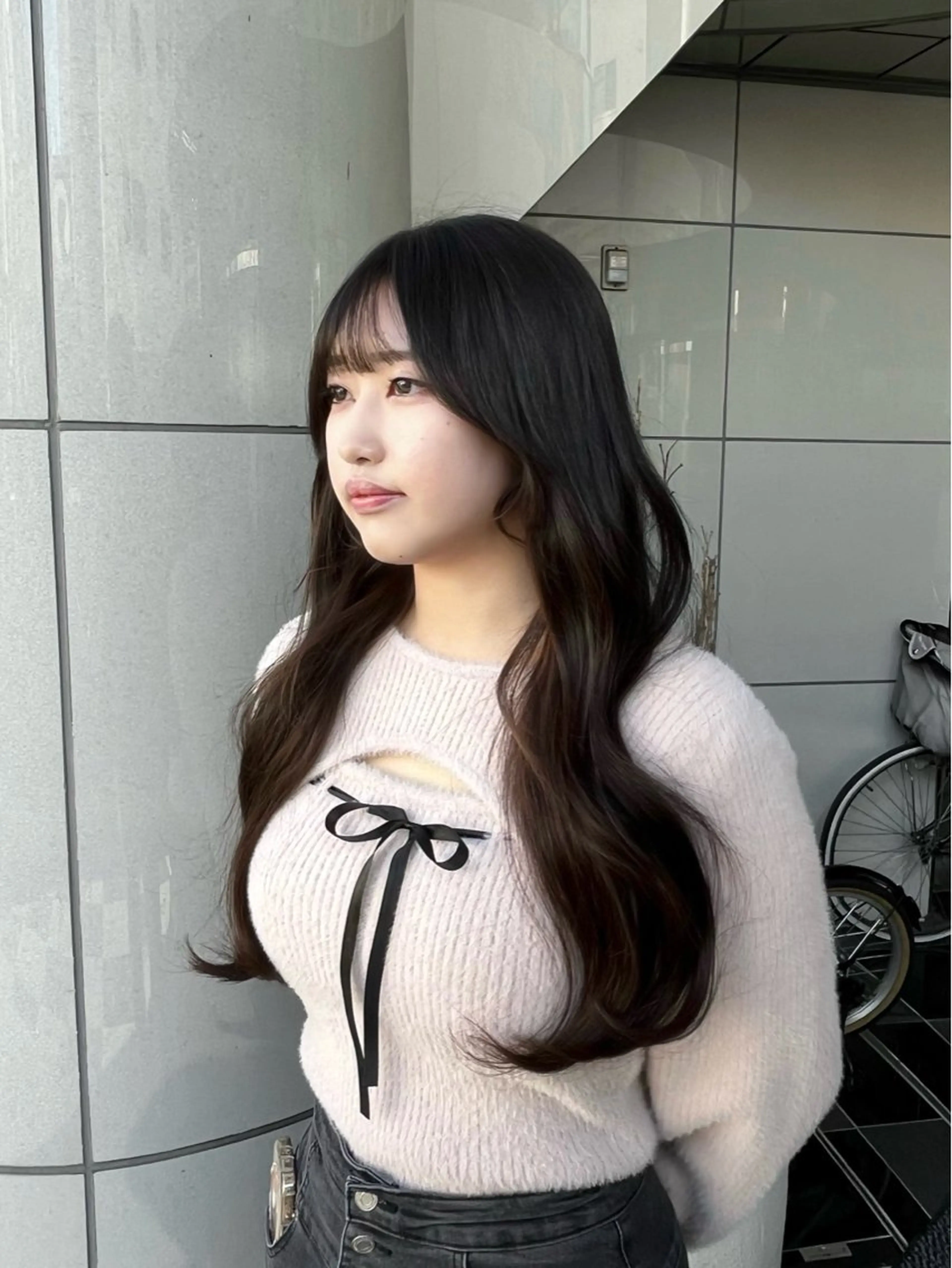 ロング 韓国レイヤー ☁️🫧森ハリス誠一のヘアスタイル