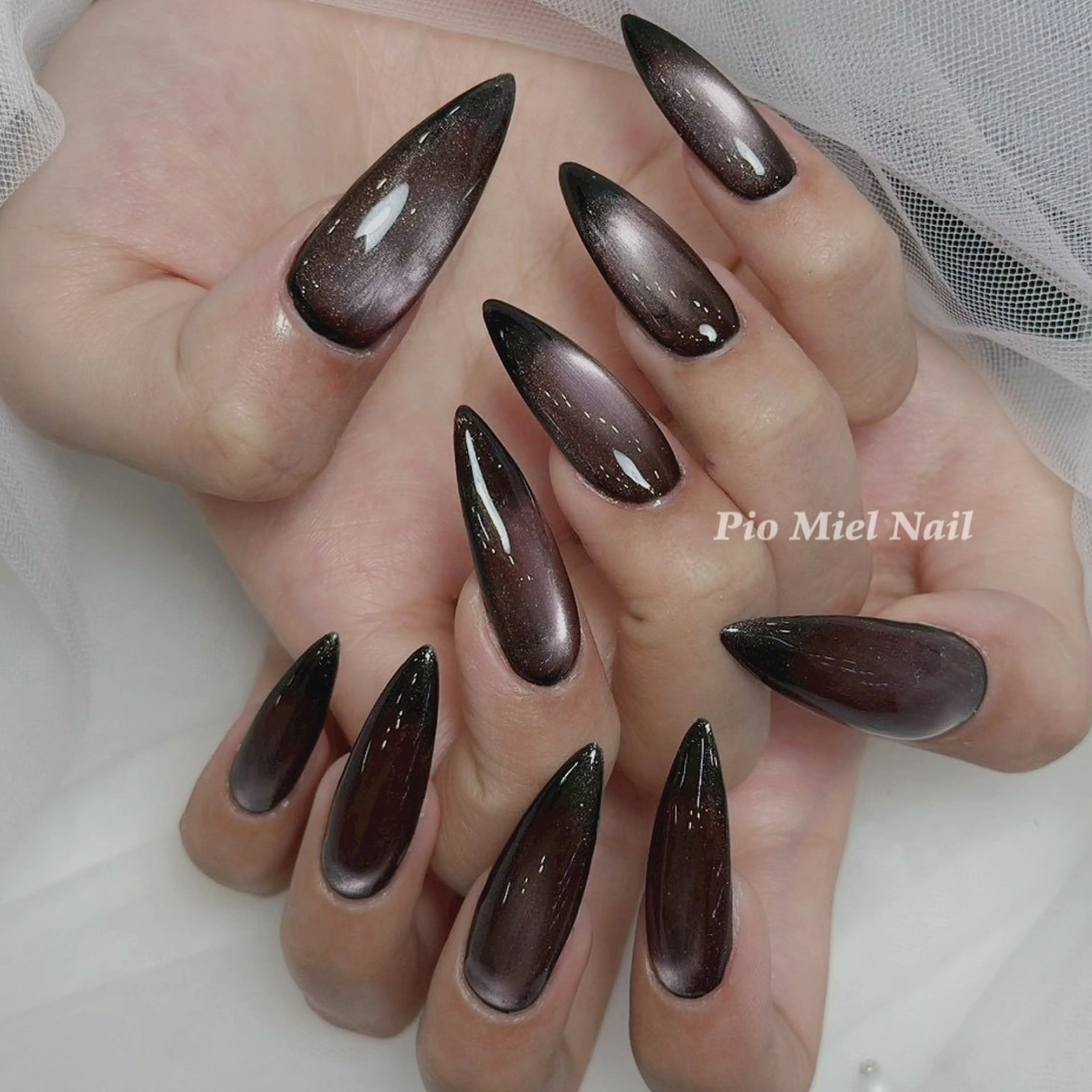 ネイル 韓国ネイル マグネットネイル ニュアンスネイル シンプルネイル ツイードネイル ハンドネイル Pio Mielのネイルデザイン