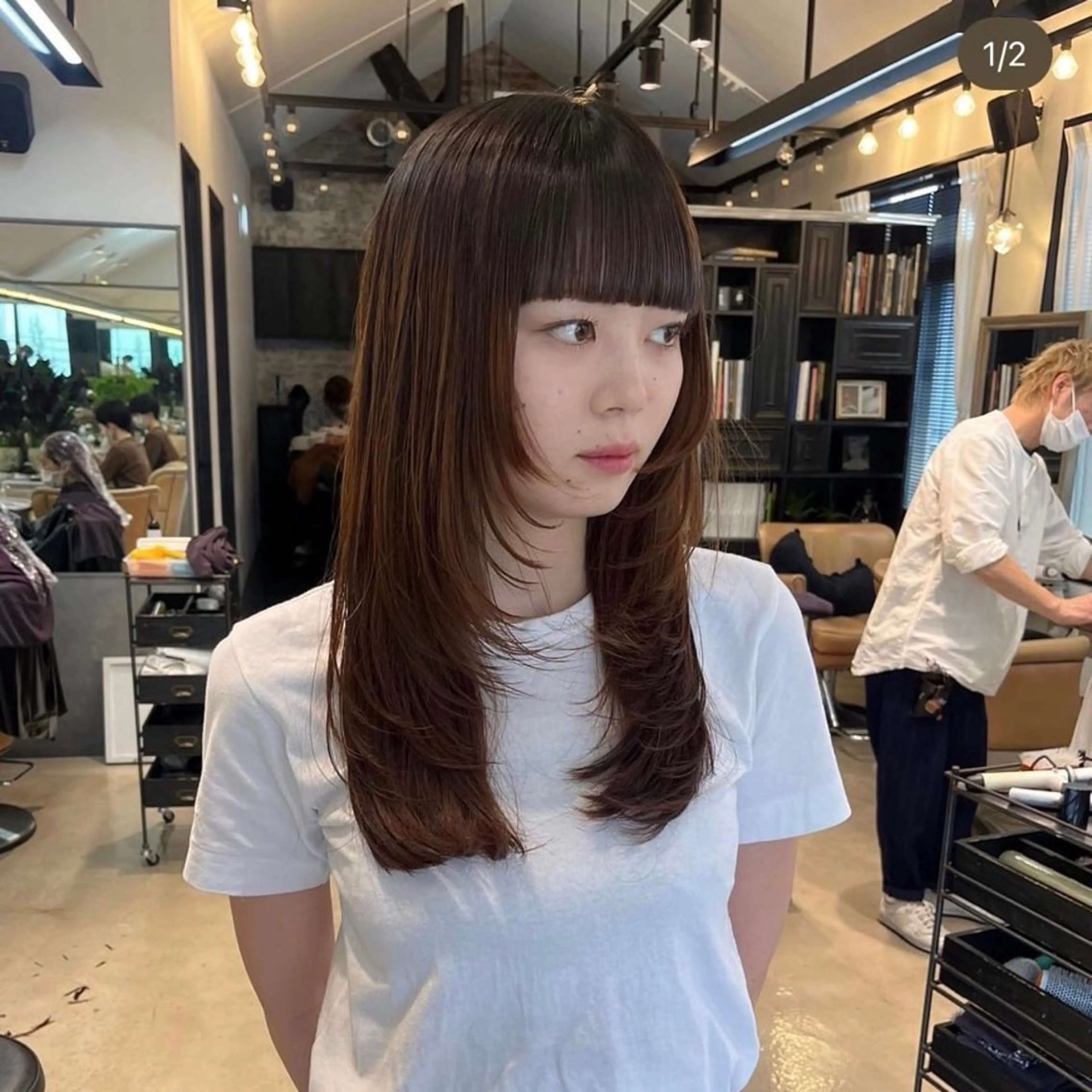 ロング 縮毛矯正、髪質改善 肘以上無料のヘアスタイル