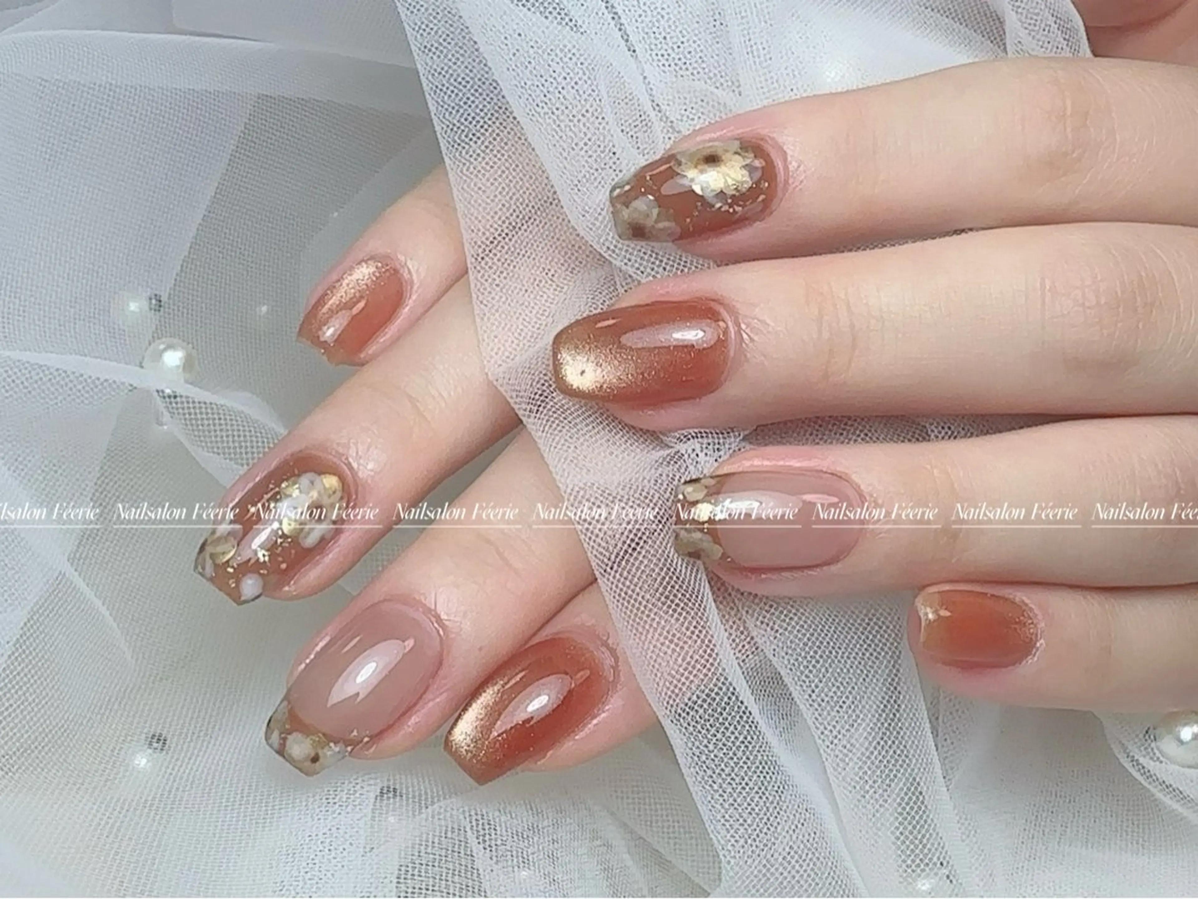 ネイル 成人式 長さ出し フットネイル フレンチネイル ジェルネイル ハンドネイル ハンドケア nail salon Feerieのネイルデザイン