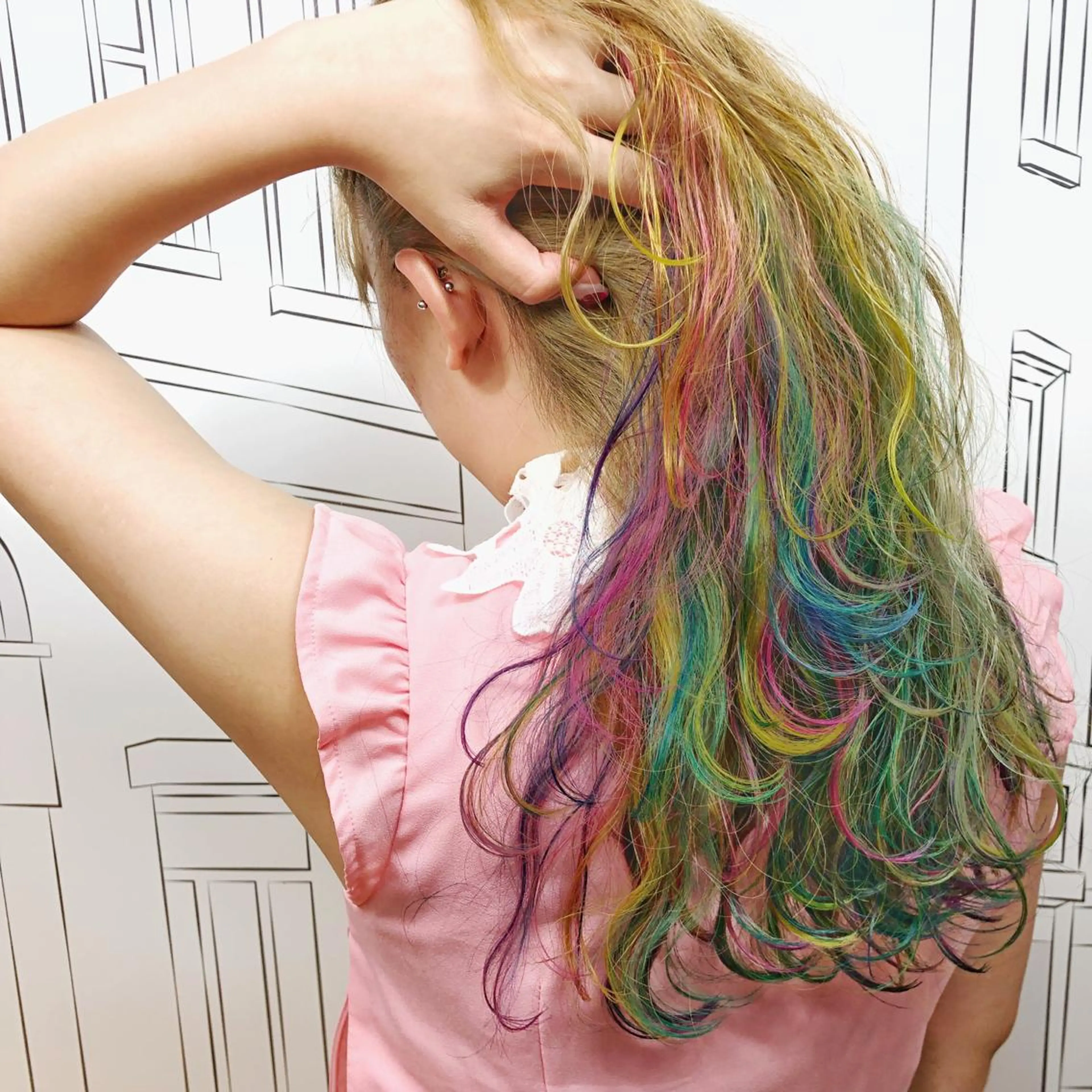 セミロング カラー ユニコーンカラー レイヤー⭐️カラー ⭐️平川雅史のヘアスタイル