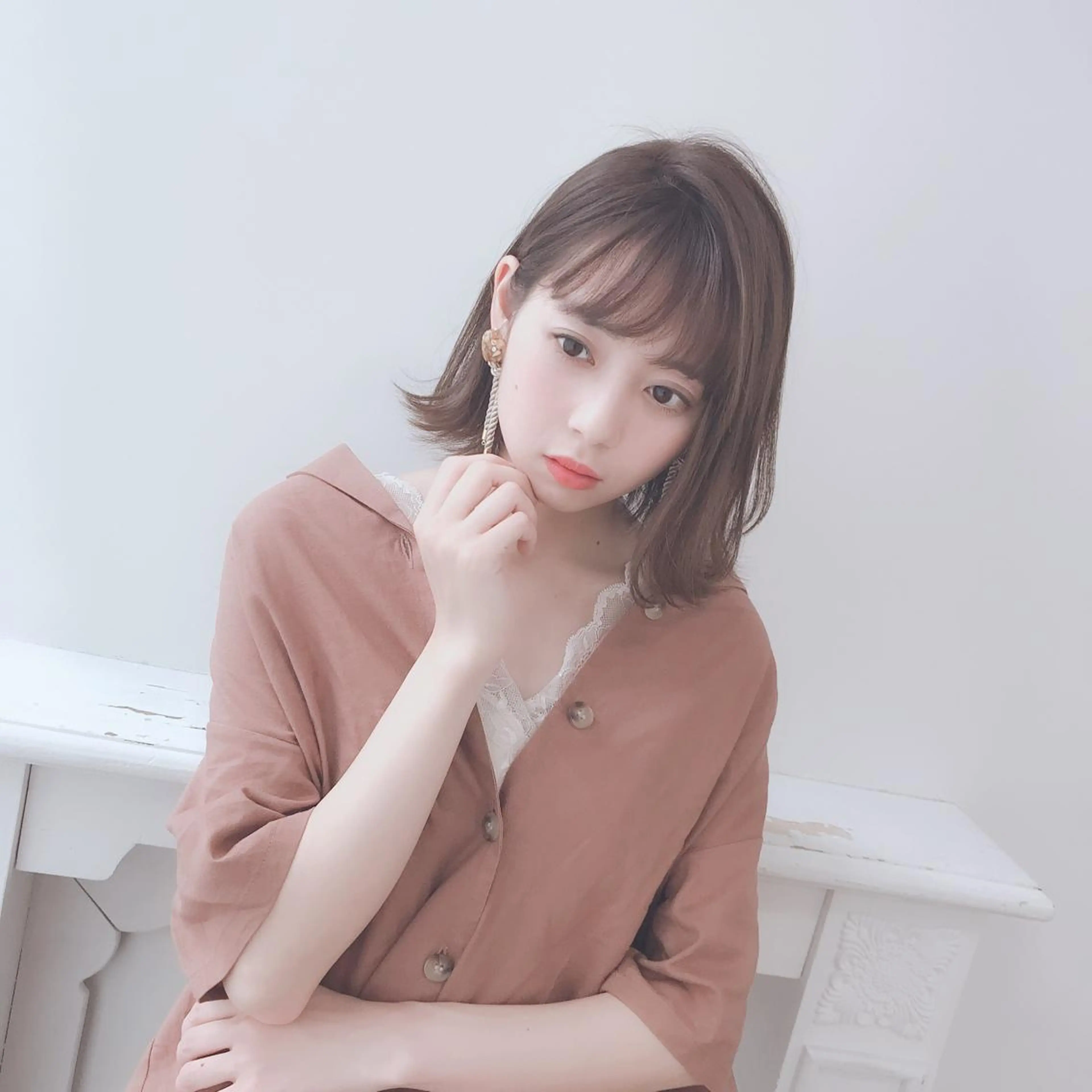 ミディアム 艶カラー/フェイス レイヤー/たむのヘアスタイル