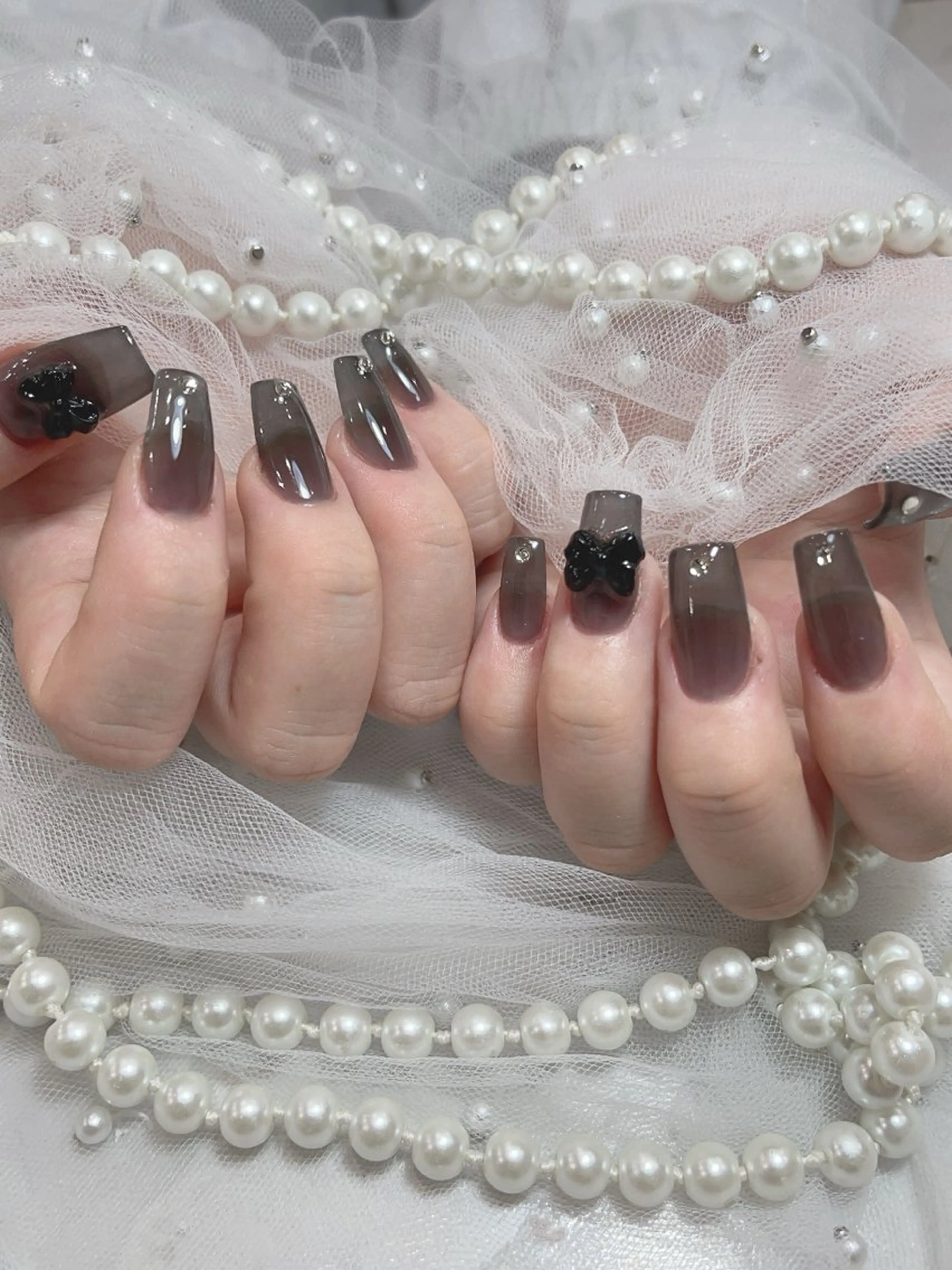 ネイル アートネイル フラッシュネイル フレンチネイル ガラスフレンチ グラデーション M2beauty Renaのネイルデザイン