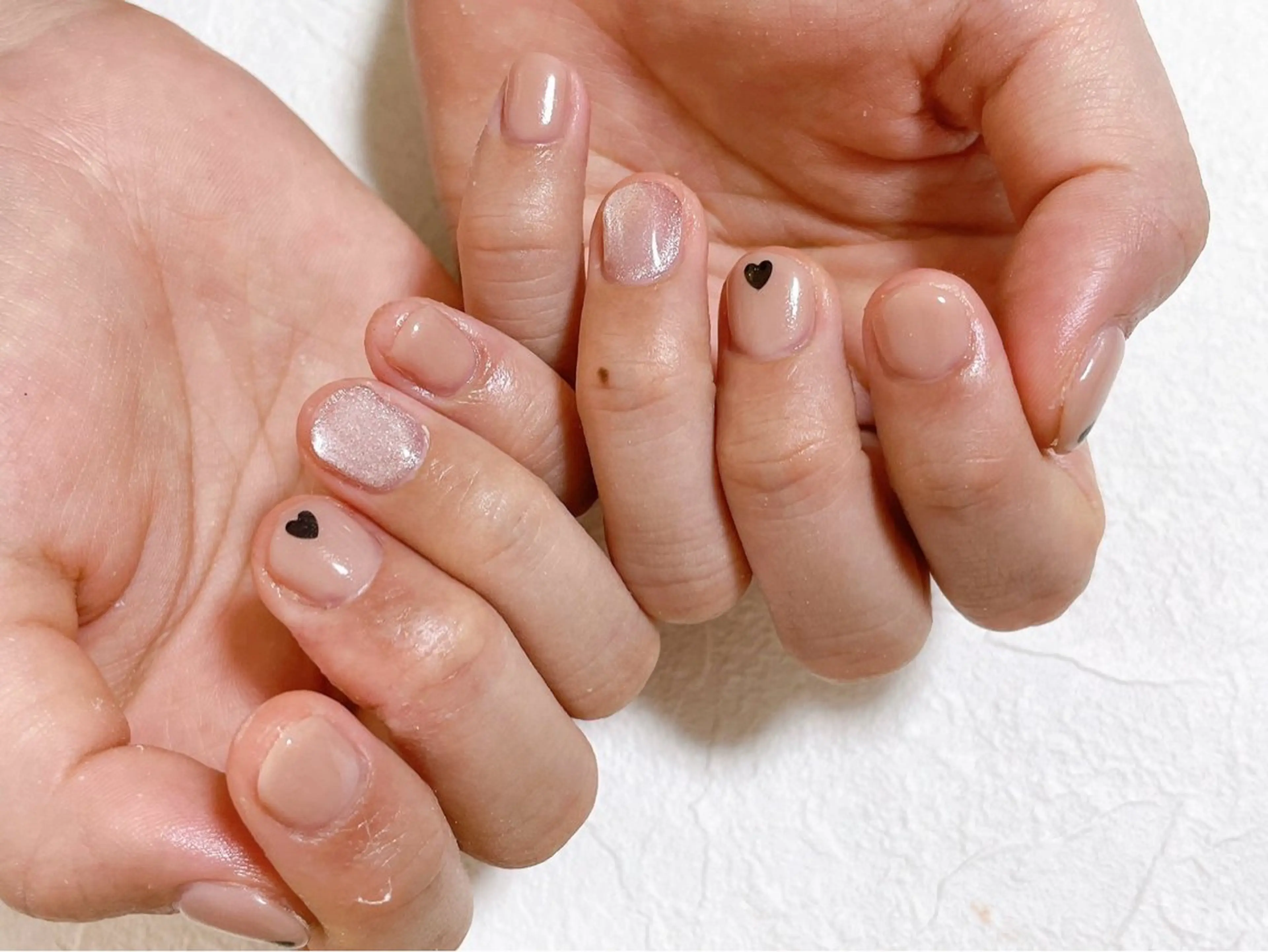 ネイル オーロラネイル フットネイル フレンチネイル ジェルネイル ハート kikinail 溝の口のネイルデザイン