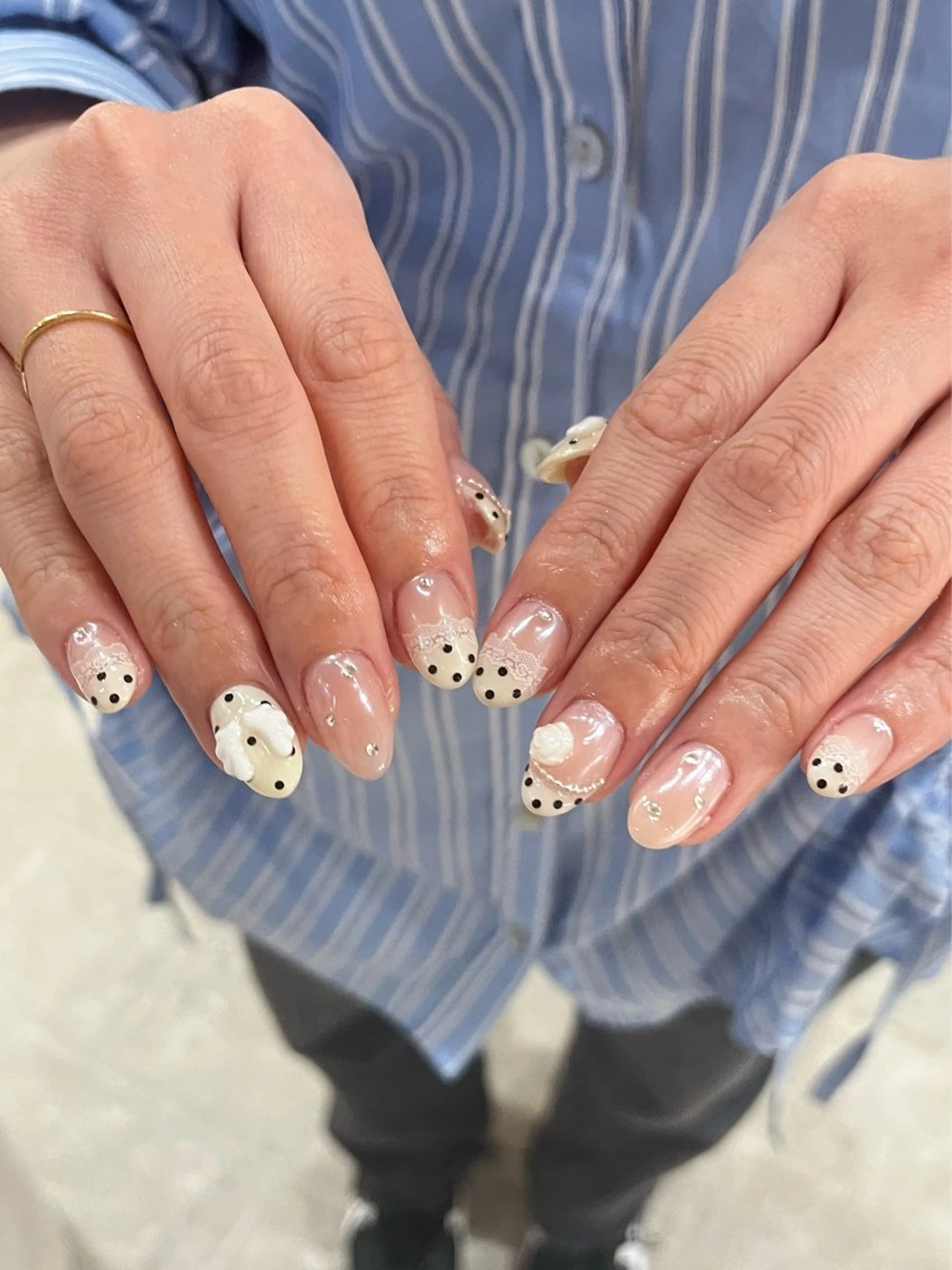 ネイル ハンドネイル 0203ムニムサン 💙Harukaのネイルデザイン