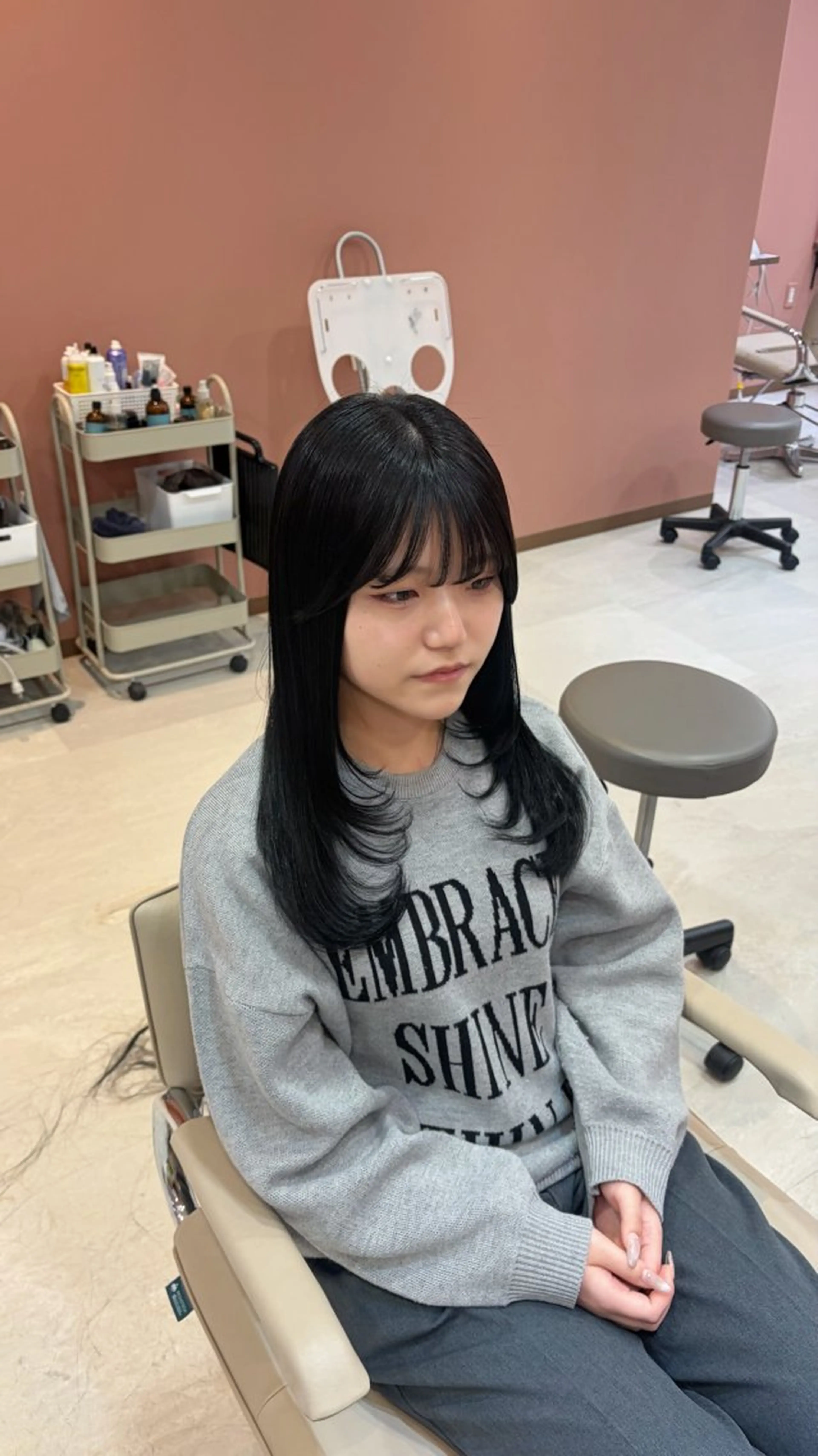 ロング カラー カット ヘアカラー トリートメント 聖菜/ hina /レイヤー/艶カラーのヘアスタイル