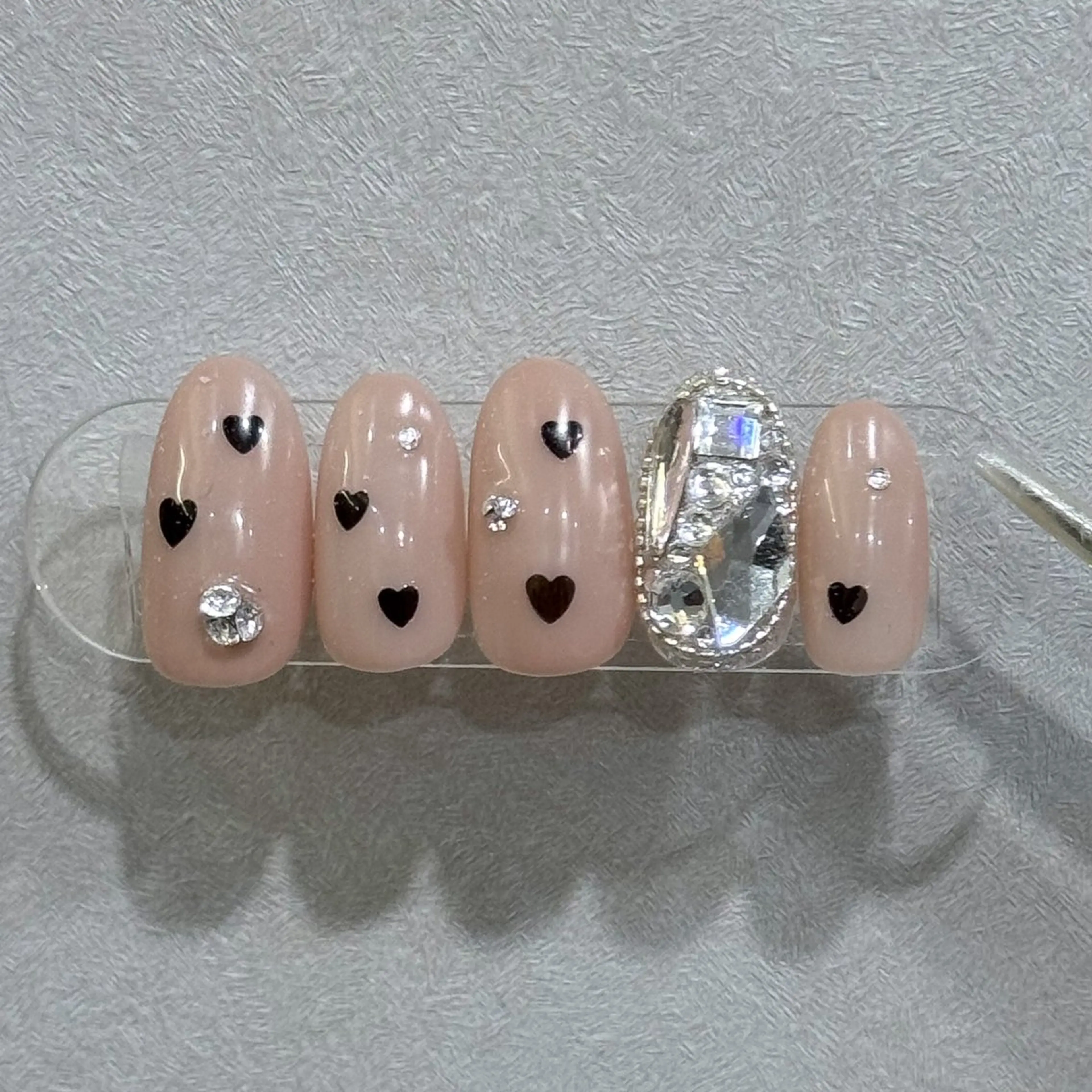 ネイル ハート 韓国ネイル ハンドネイル 韓国ネイル/ワンホン ネイル🎀表参道3分のネイルデザイン