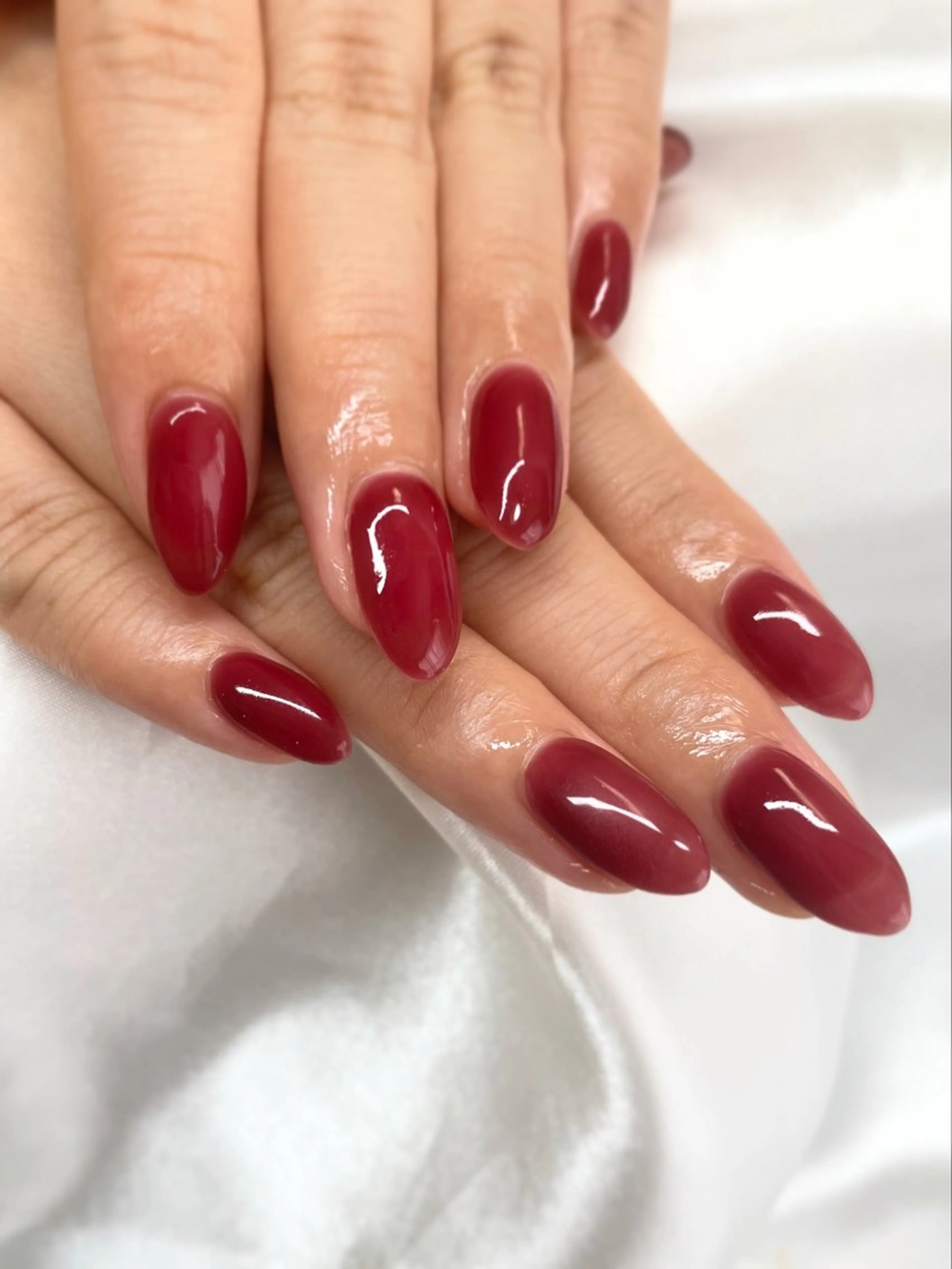 ネイル ボルドー ワンカラーネイル ハンドネイル Mynail プライベートサロンのネイルデザイン