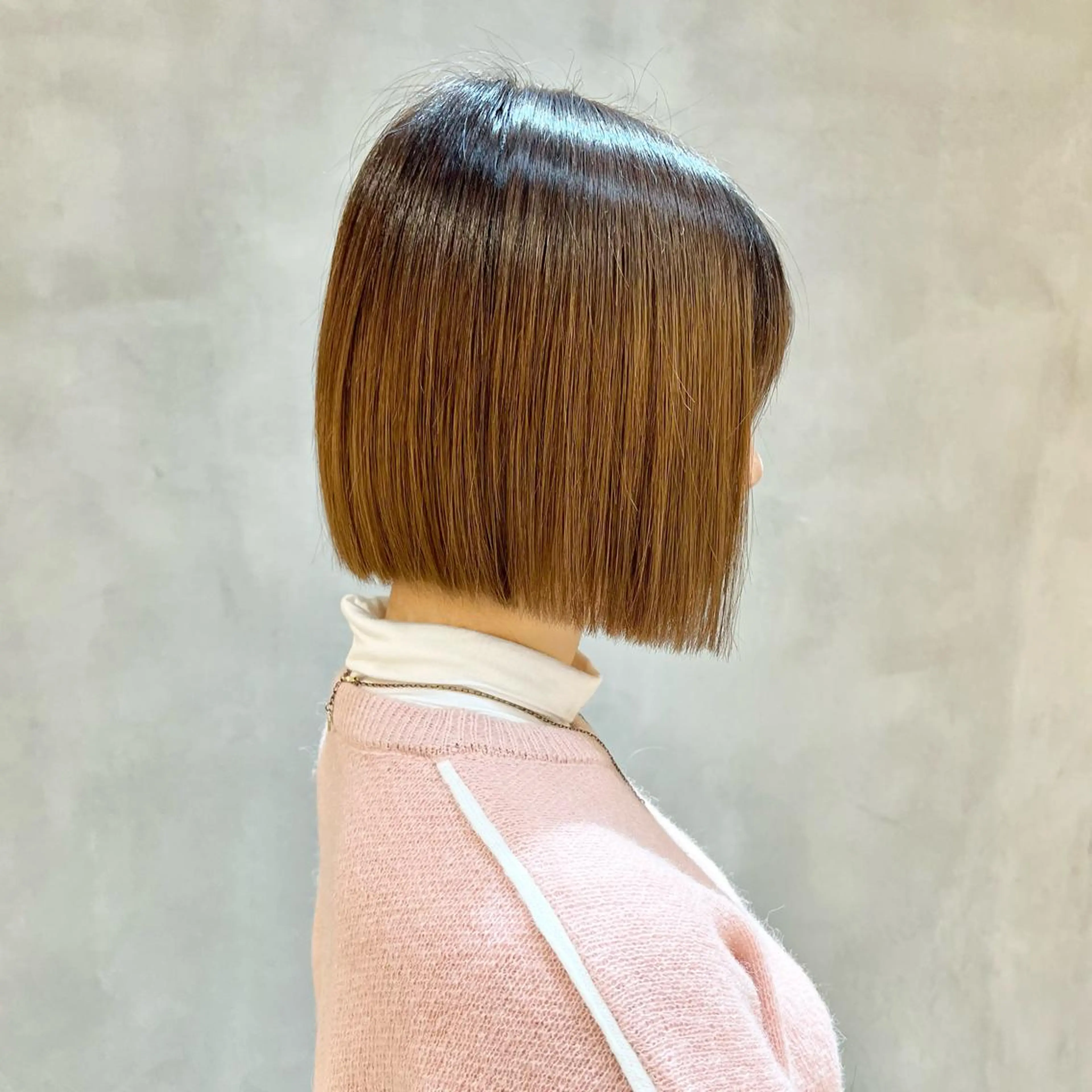 ショート カラー ボブ/巻ける縮毛矯正 /韓国レイヤーはなのヘアスタイル