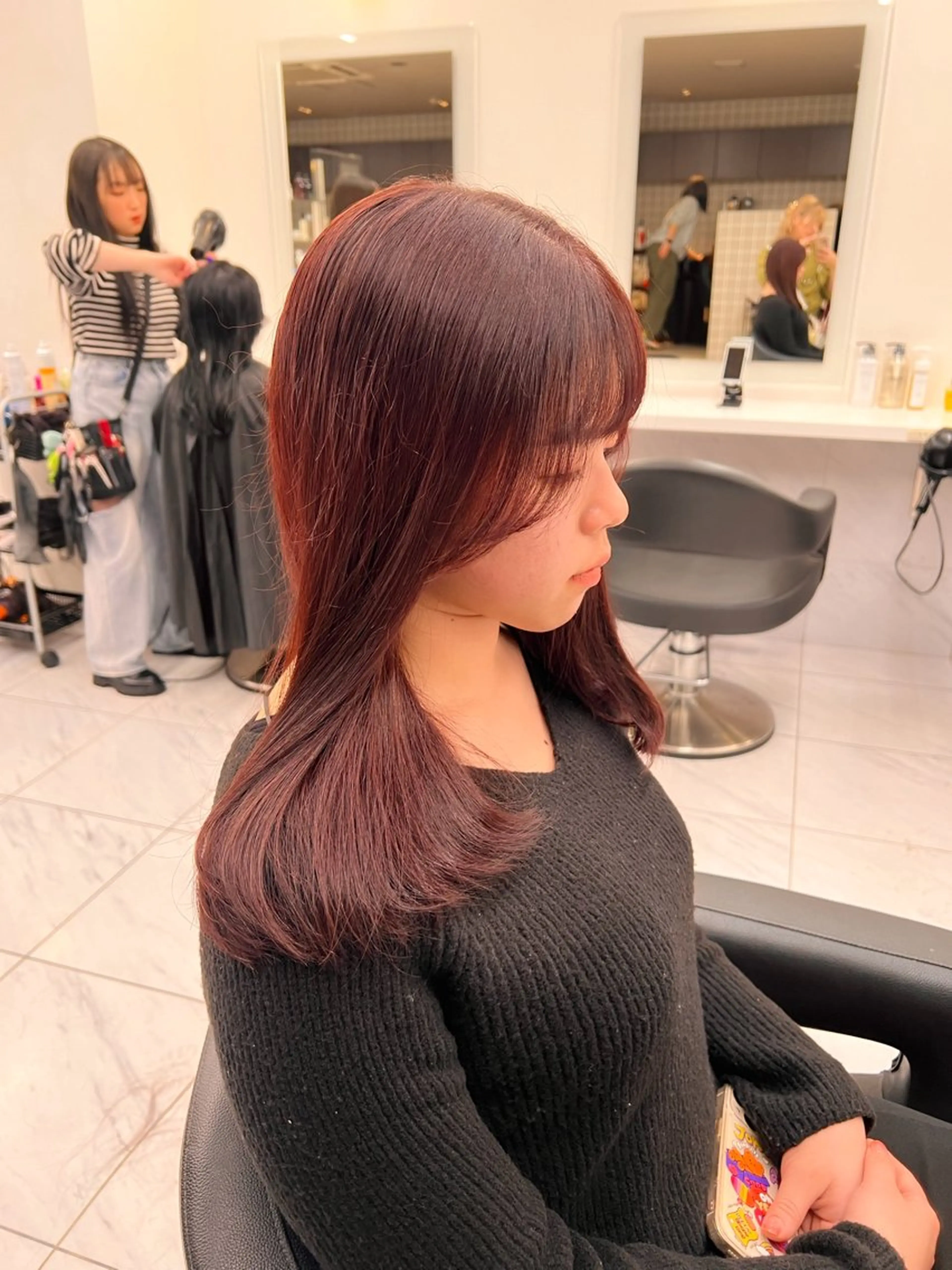 セミロング カラー 💖札幌カラー 指名No.1💖玲奈のヘアスタイル