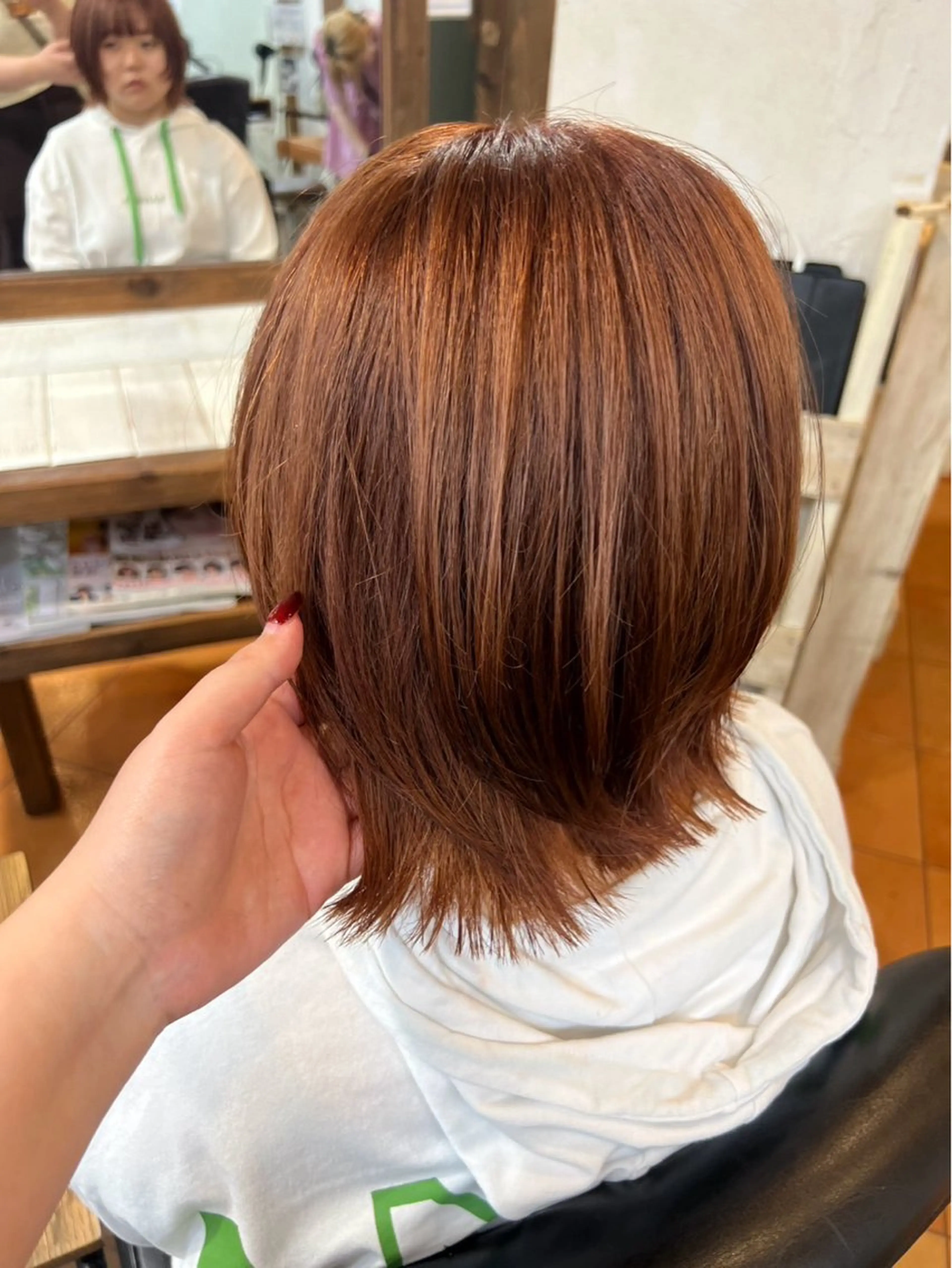 カラー オレンジ 三宅　デザインカラー 透明感カラー✨のヘアスタイル