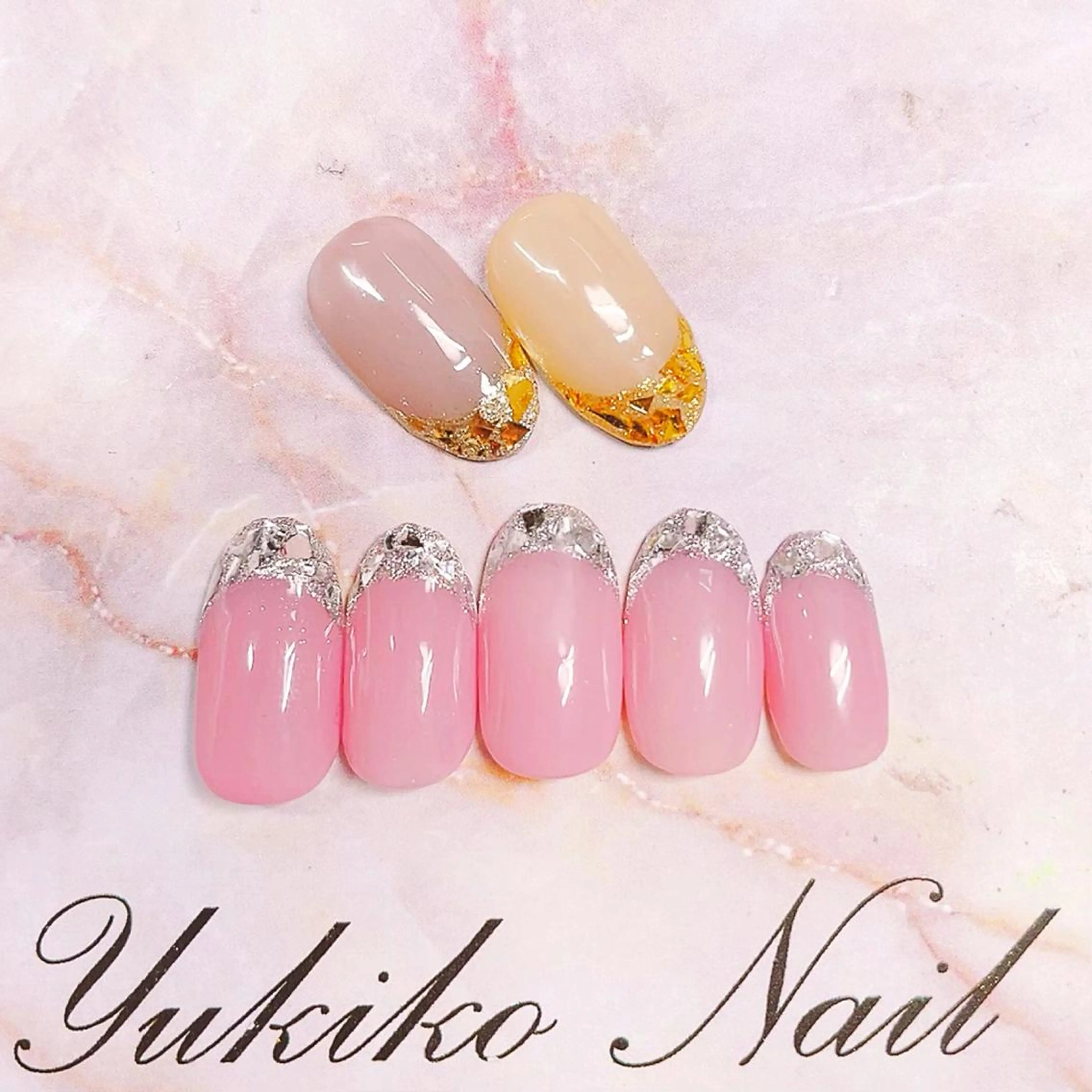 ネイル フレンチネイル ガラスフレンチ ユキコ ネイルのネイルデザイン