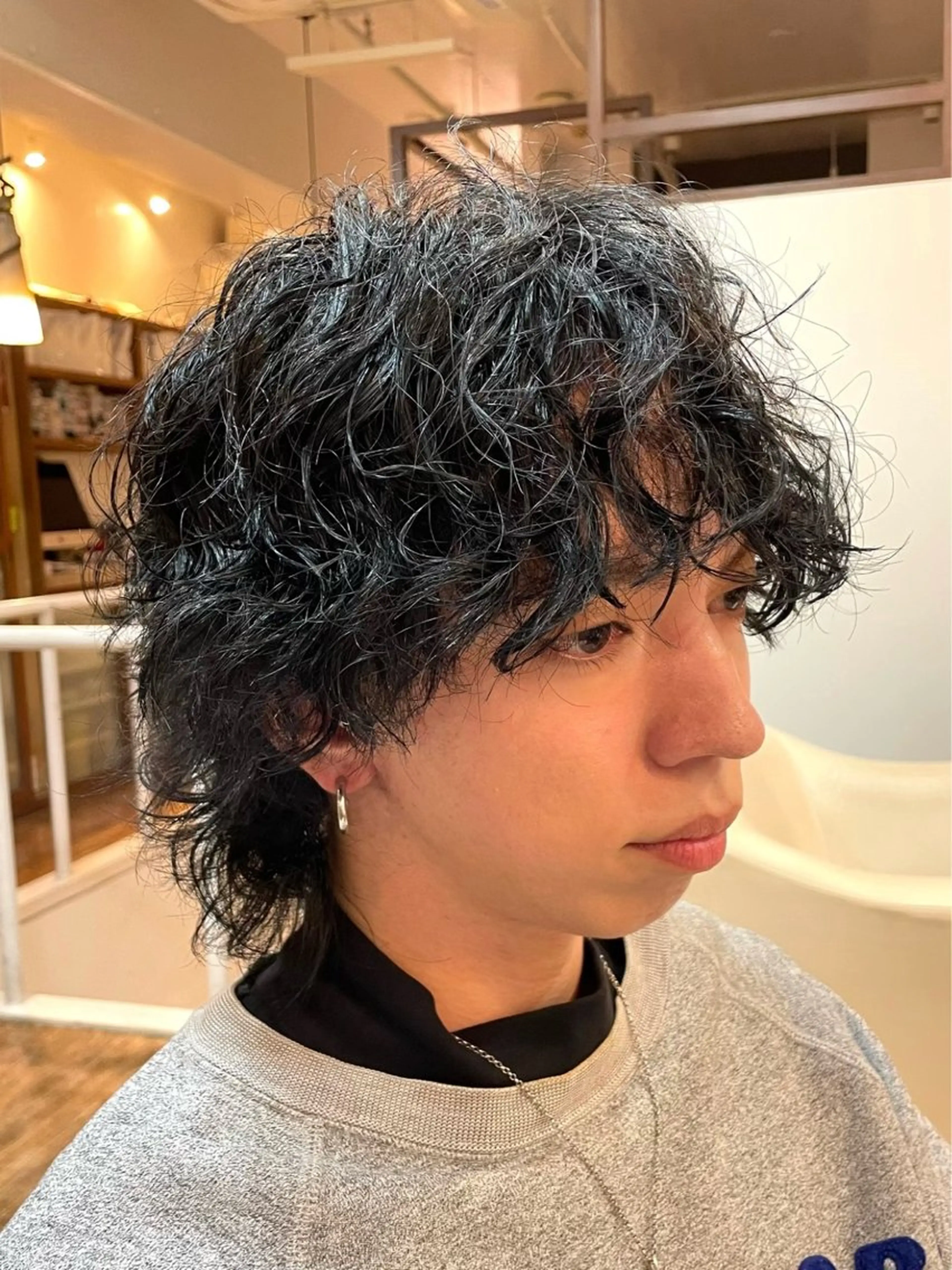 ミディアム パーマ メンズ カット パーマ 小山功陽 /メンズスタイルのヘアスタイル