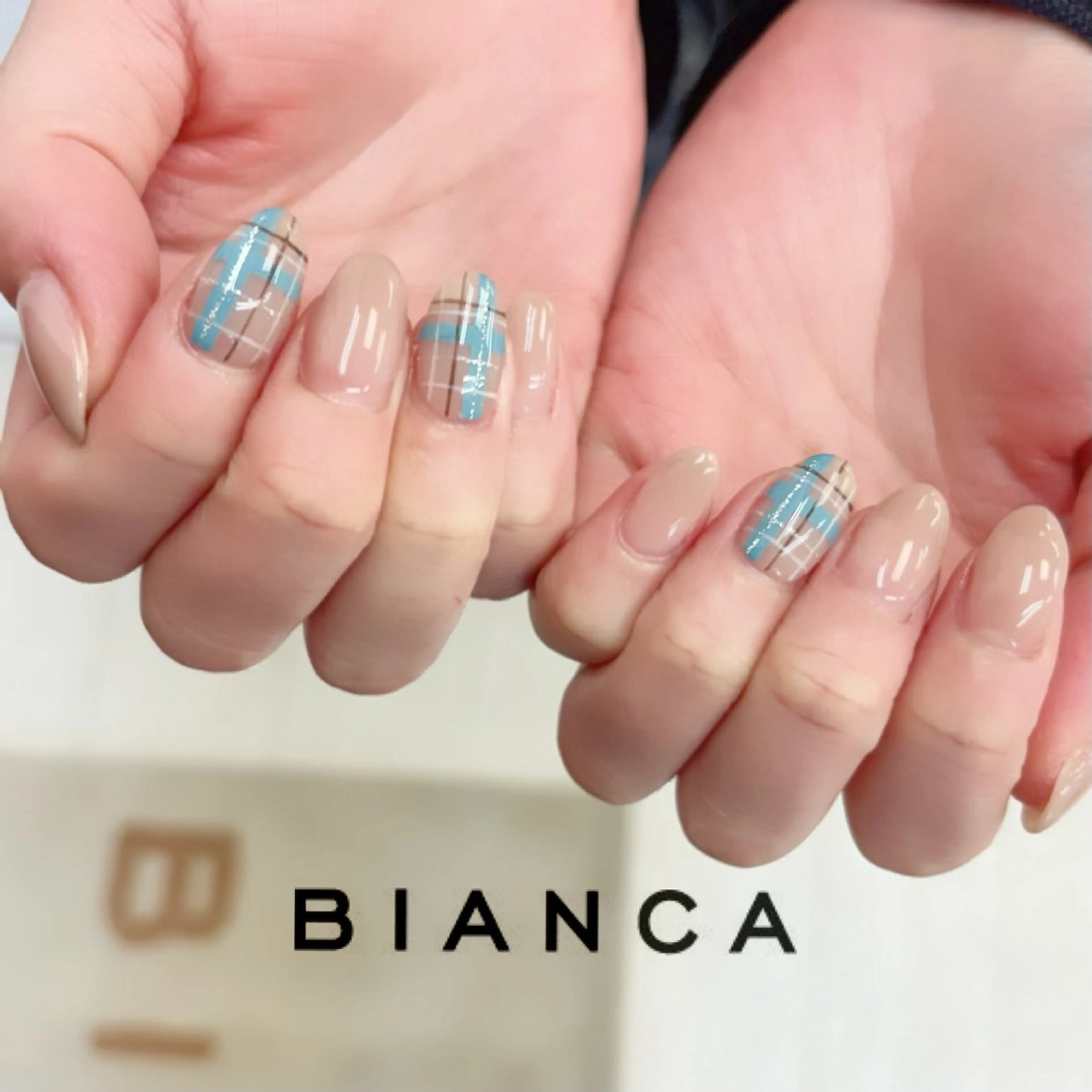 ネイル ブルー Bianca大宮店 上野のネイルデザイン