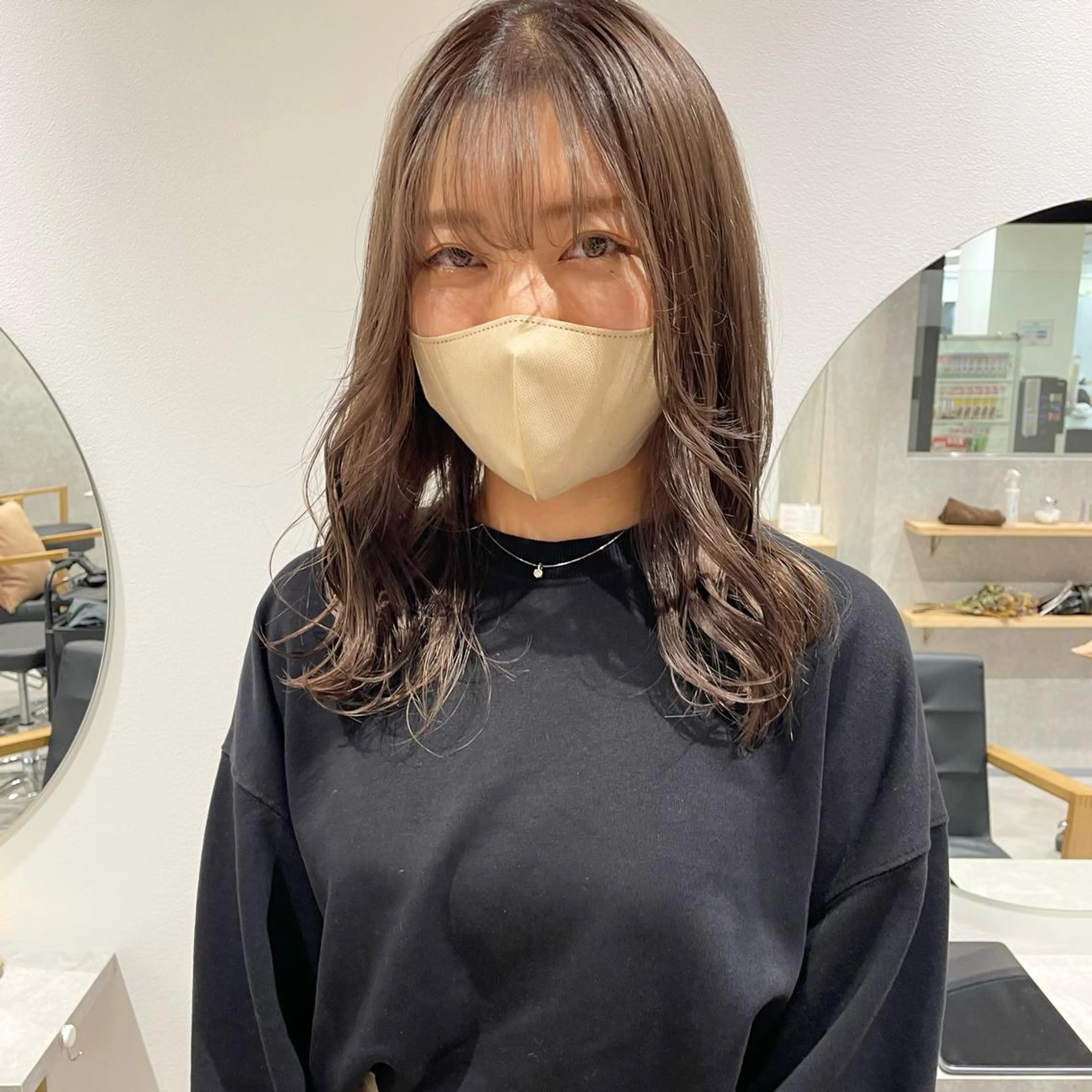 ロング カラー グレージュ ミルクティーグレージュ カット ヘアカラー 🍊暖色×顔周り 🍊cocoroのヘアスタイル