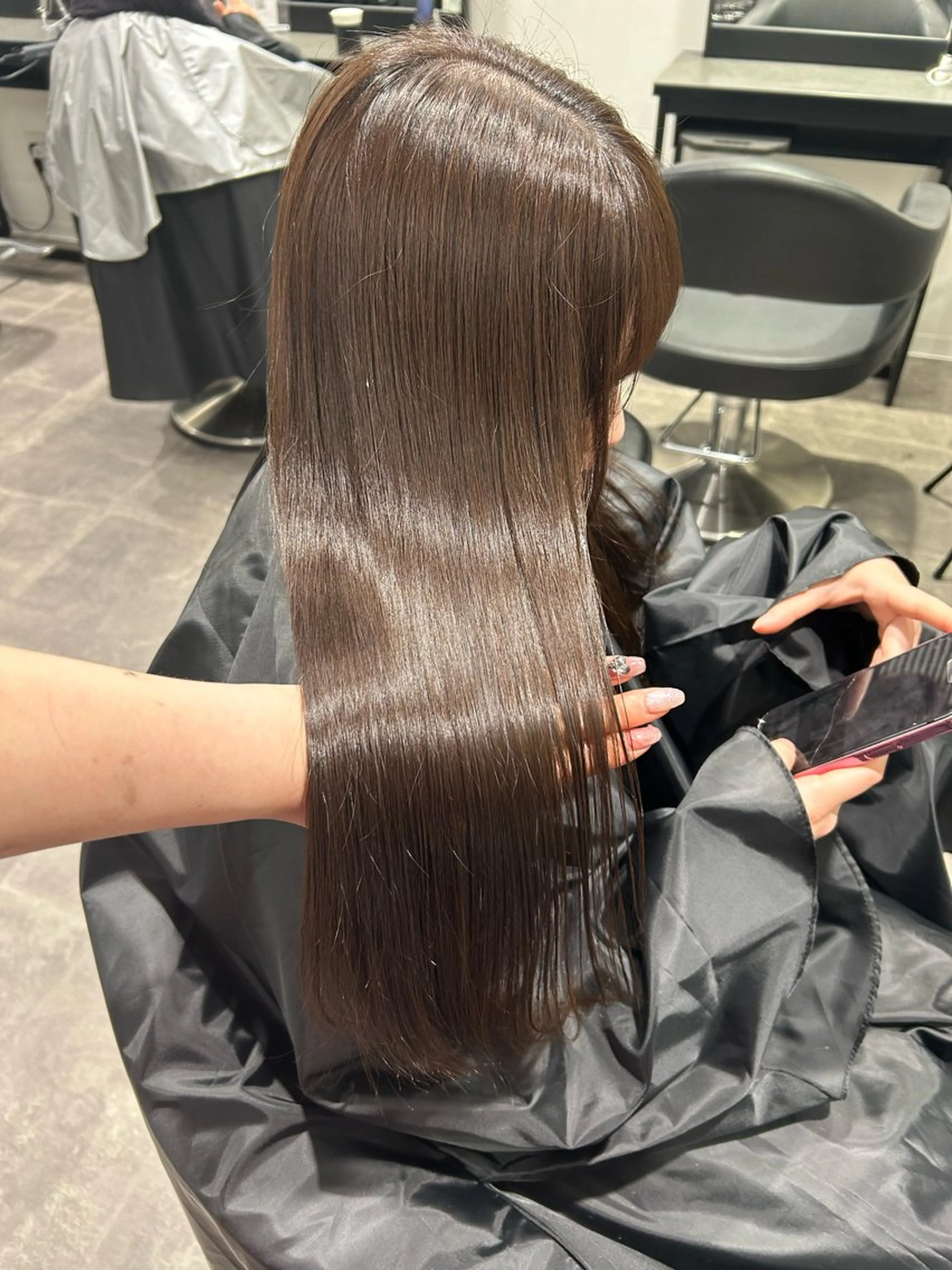 ロング カラー ヘアアレンジ ケアカラー 縮毛矯正 💎韓国/ レイヤー カット/ 暖色🫧のヘアスタイル