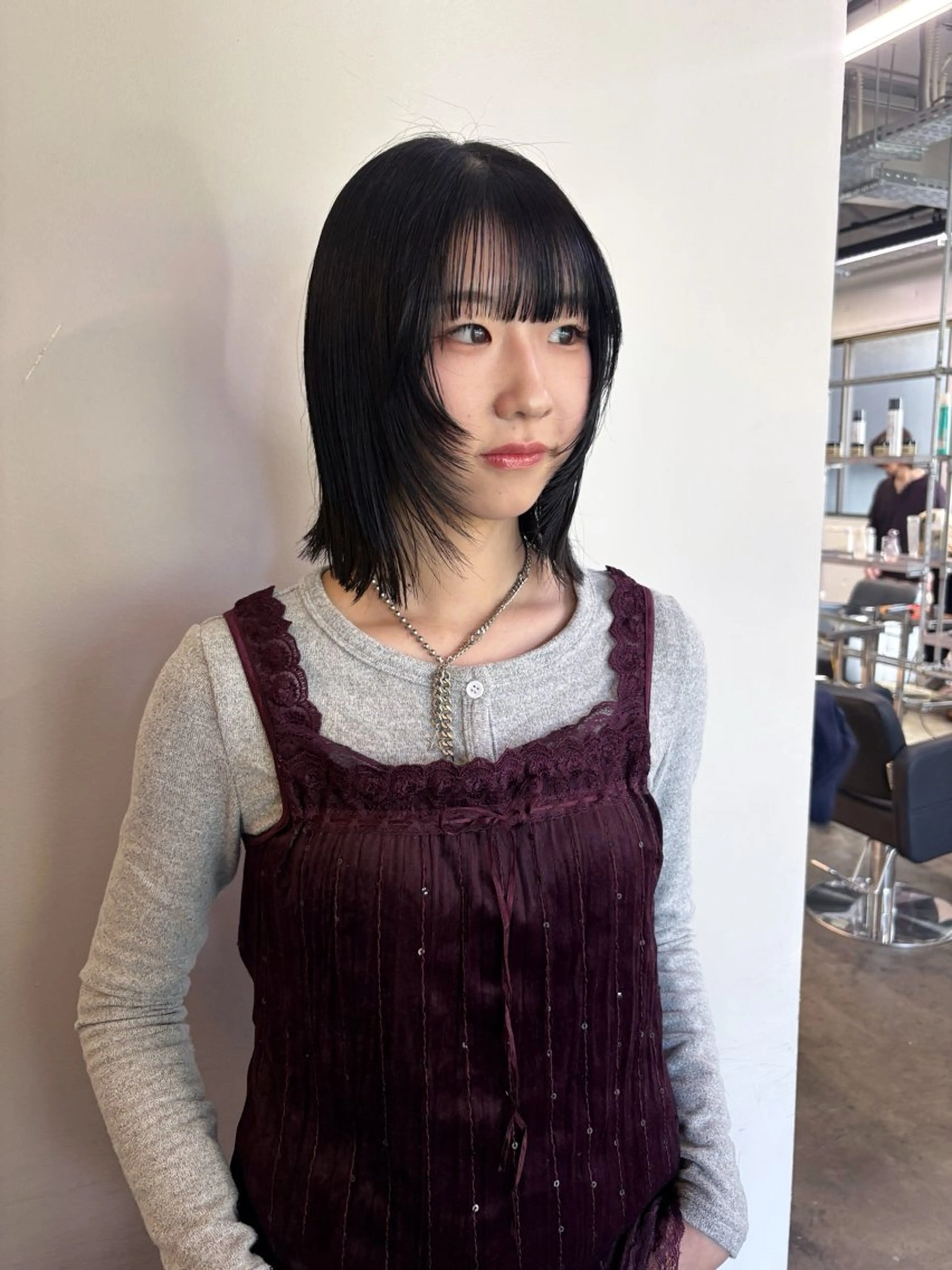 カラー ボブ ハイトーン レイヤー🎀meiのヘアスタイル