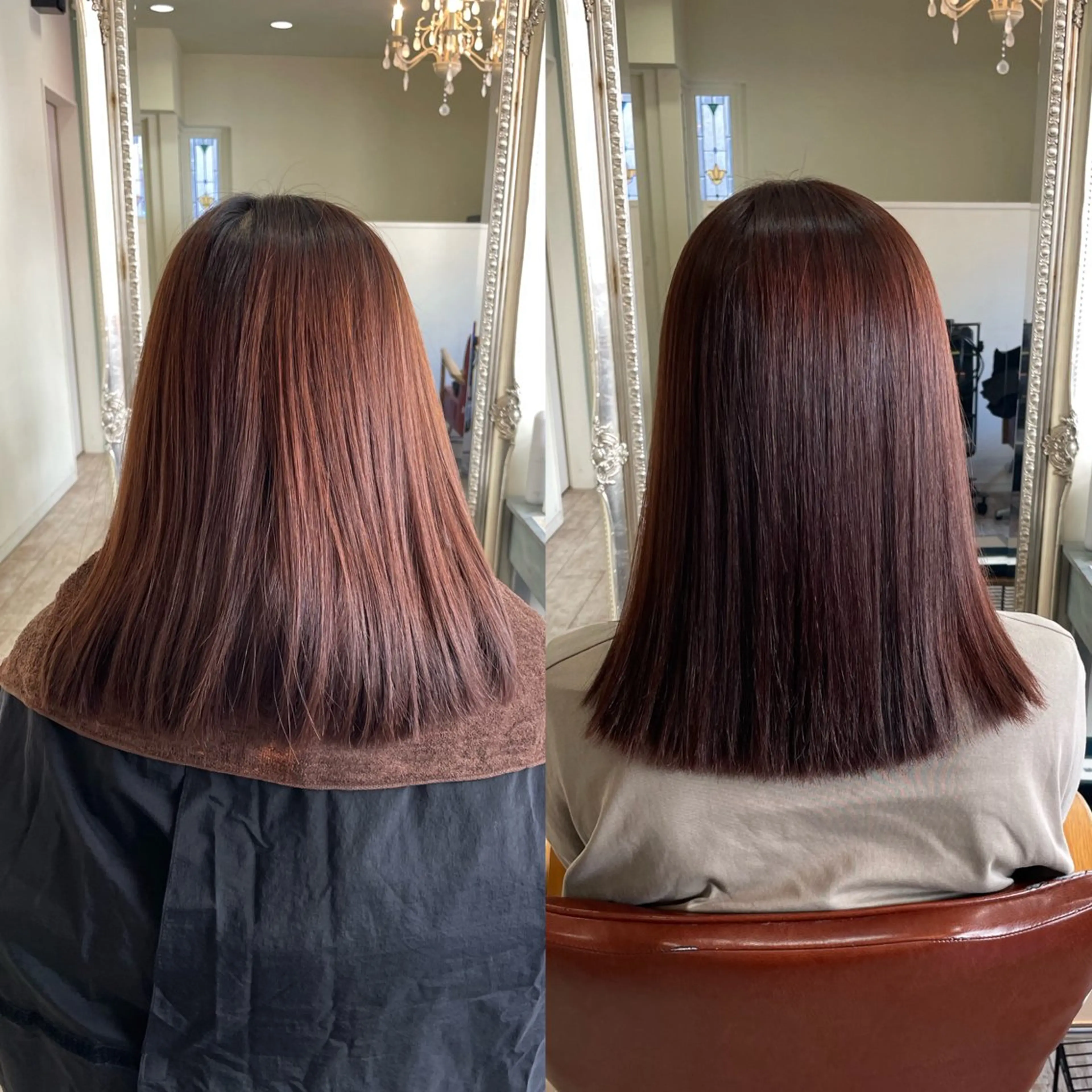 ミディアム オレンジブラウン ヘアカラー トリートメント 【髪質改善】 Wakanaのヘアスタイル