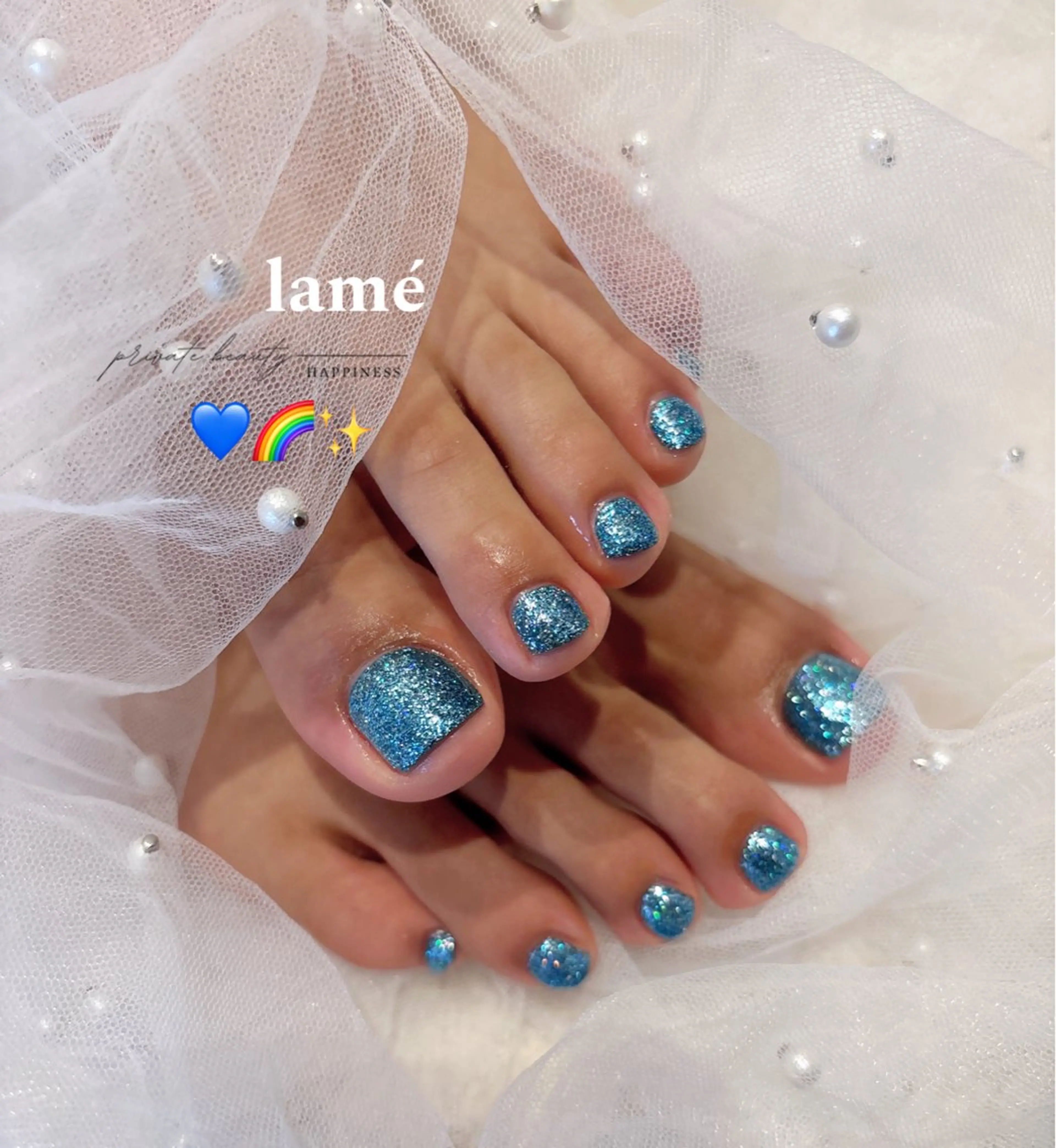 ネイル フットネイル ラメ(グリッター) ハンドネイル happiness nailのネイルデザイン